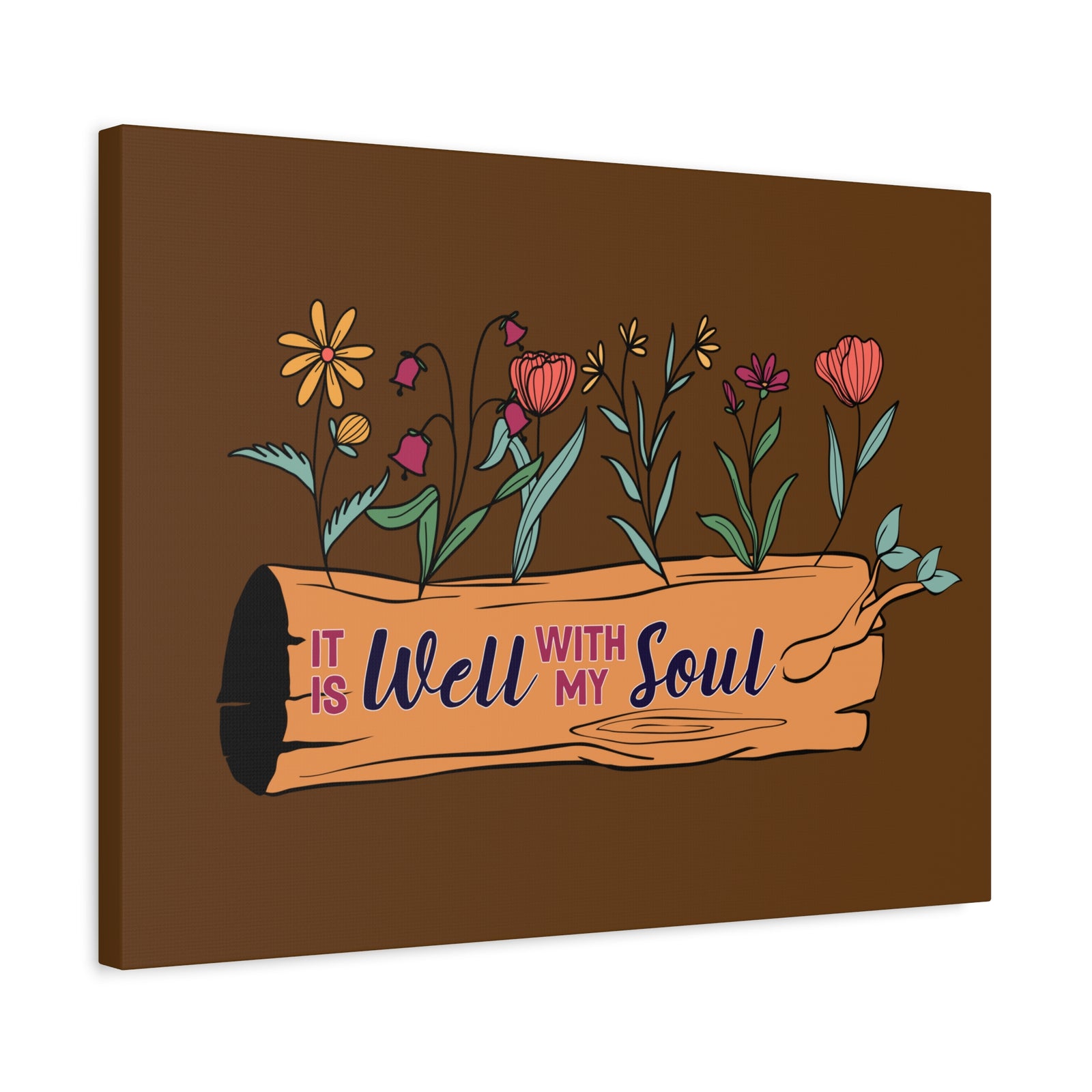 Scripture Canvas With My Soul Flower Psalm 42:7 Christian Wall Art Bible Verse Print Ready to Hang-Express Your Love Gifts