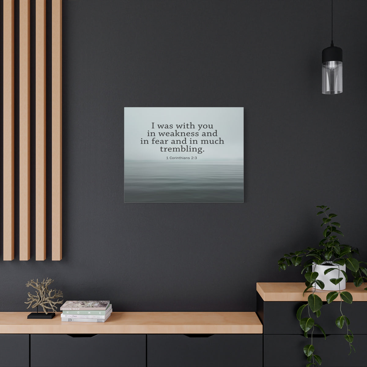 Scripture Walls I Was With You 1 Corinthians 2:3 Bible Verse Canvas Christian Wall Art Ready to Hang-Express Your Love Gifts