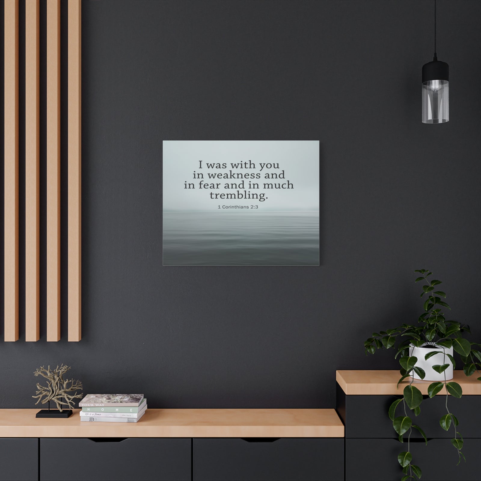 Scripture Walls I Was With You 1 Corinthians 2:3 Bible Verse Canvas Christian Wall Art Ready to Hang-Express Your Love Gifts