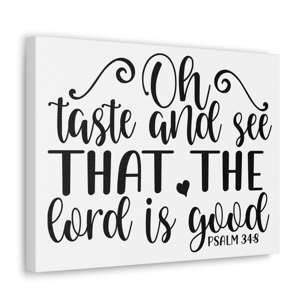 Scripture Canvas Oh Taste And See That Psalm 34:8 Christian Wall Art Bible Verse Print Ready To Hang-Express Your Love Gifts