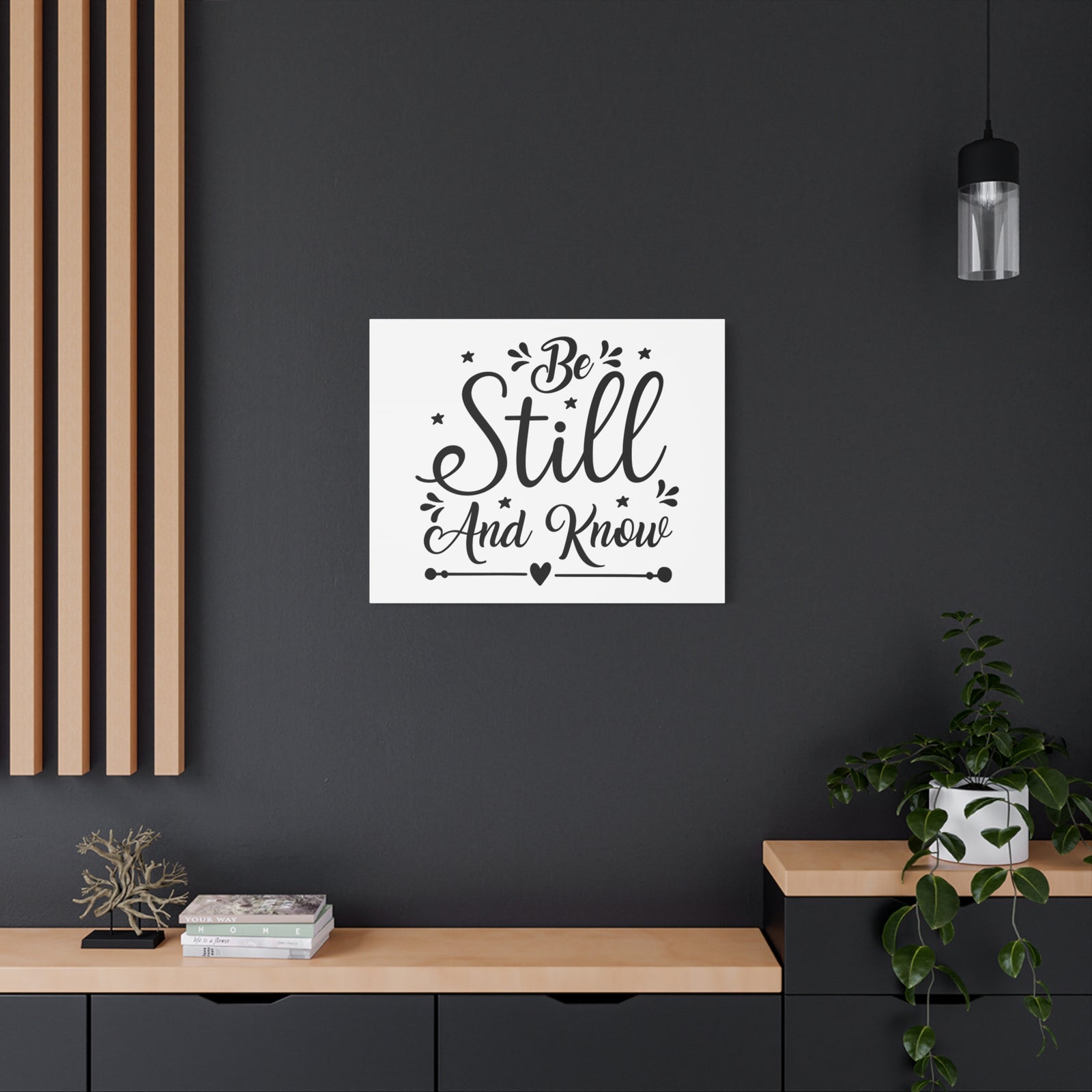 Scripture Canvas Be Still And Know Psalm 46:10 ESV Christian Wall Art Print Ready to Hang-Express Your Love Gifts