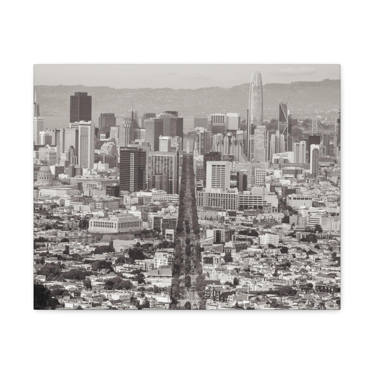 San Francisco Black And White Skyline Canvas Artwork High-Quality Breathtaking Stunning Cityscape for Home Decor Ready to Hang-Express Your Love Gifts