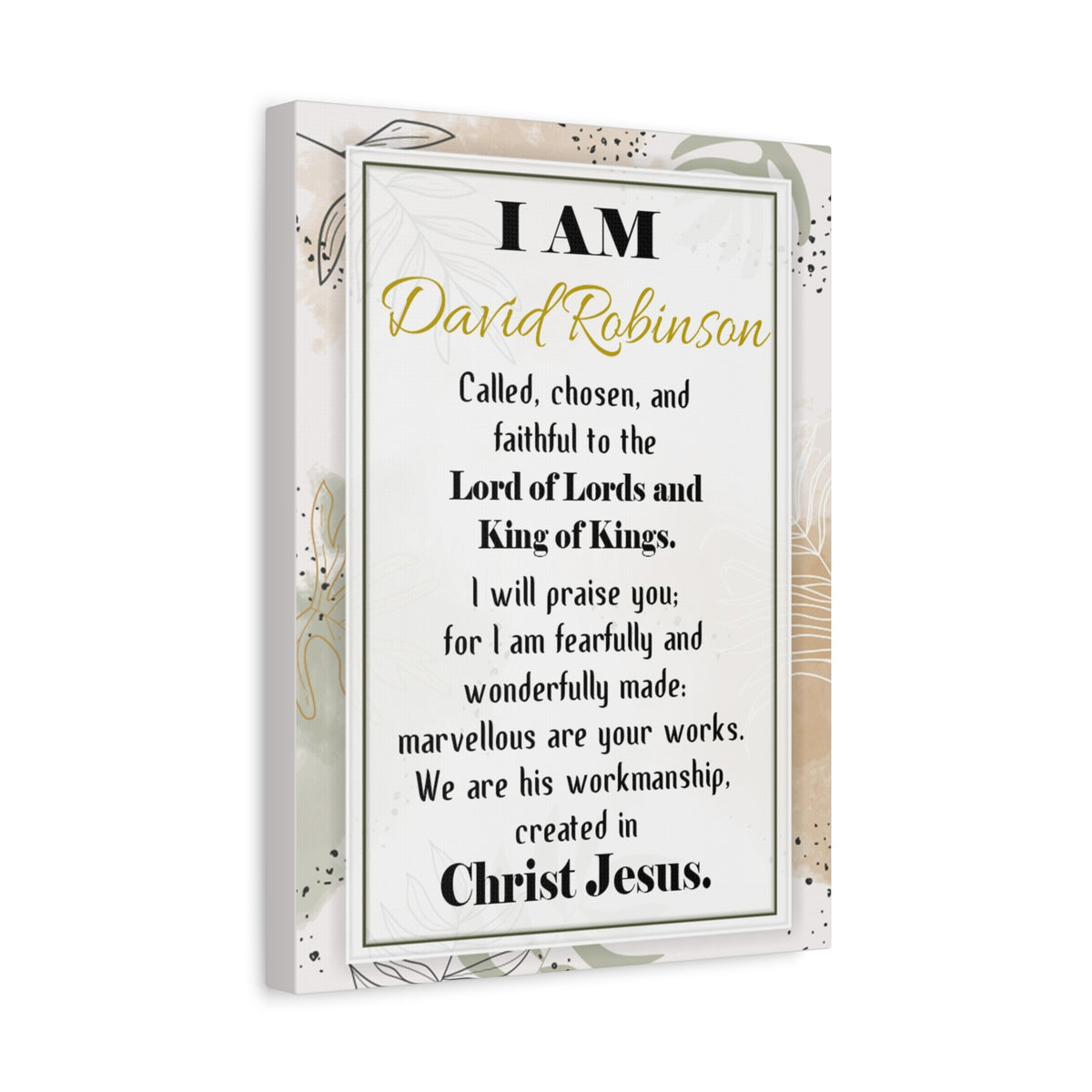 Personalized Called Chosen in Christ's Workmanship Bible Chapter Canvas Christian Wall Art Ready to Hang-Express Your Love Gifts