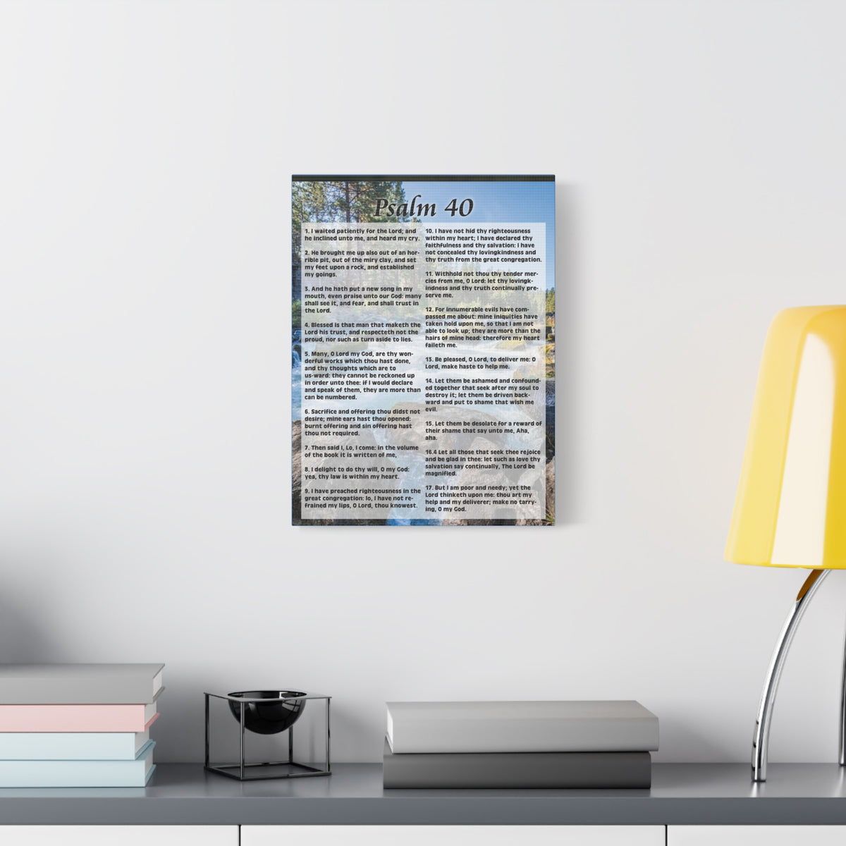 Scripture Canvas My Deliverer Heard Me Psalm 40 Colored Christian Wall Art Print Ready to Hang-Express Your Love Gifts