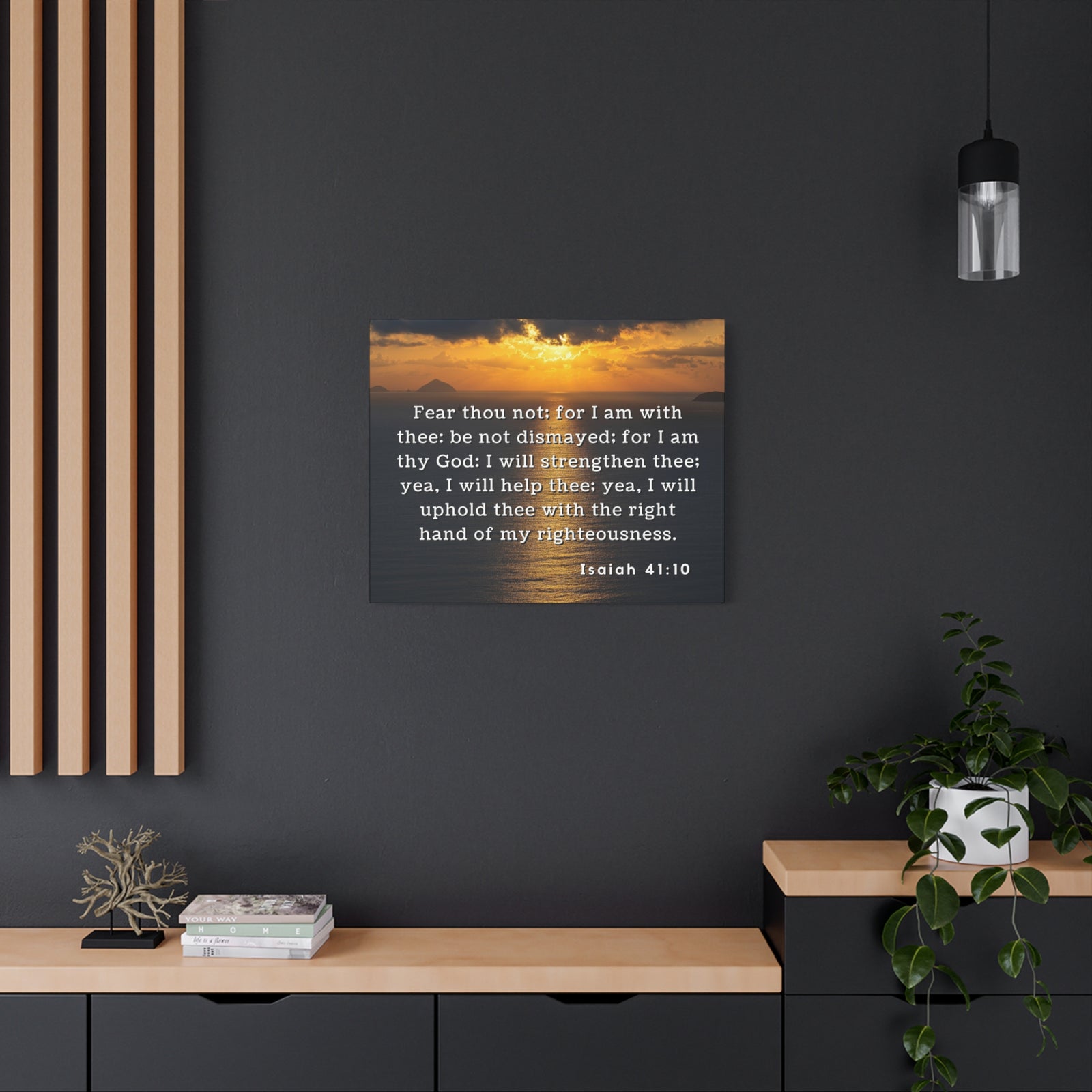 Scripture Walls Fear Thou Not Isaiah 41:10 Bible Verse Canvas Christian Wall Art Ready to Hang-Express Your Love Gifts