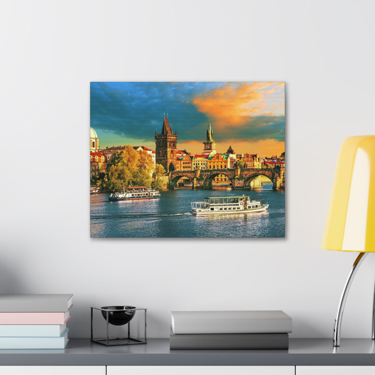 Prague Daytime Skyline Canvas Artwork High-Quality Breathtaking Stunning Cityscape for Home Decor Ready to Hang-Express Your Love Gifts