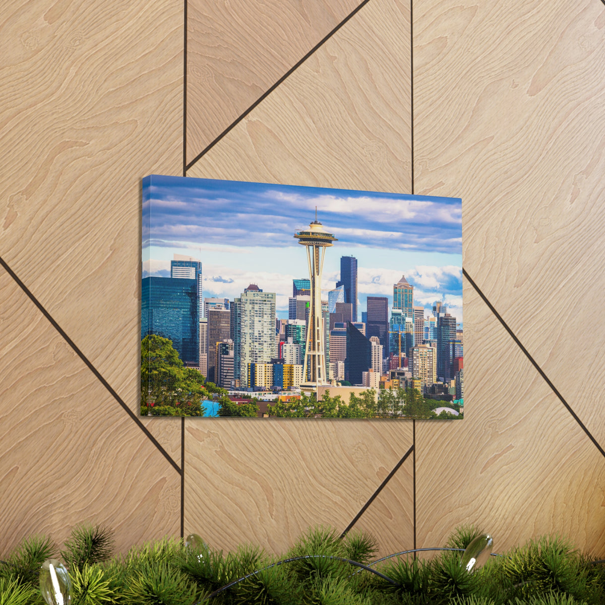 Seattle Daytime Skyline Canvas Artwork High-Quality Breathtaking Stunning Cityscape for Home Decor Ready to Hang-Express Your Love Gifts