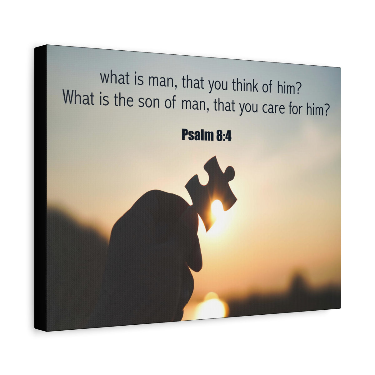 Scripture Canvas What is Man Psalm 8:4 Christian Wall Art Bible Verse Print Ready to Hang-Express Your Love Gifts