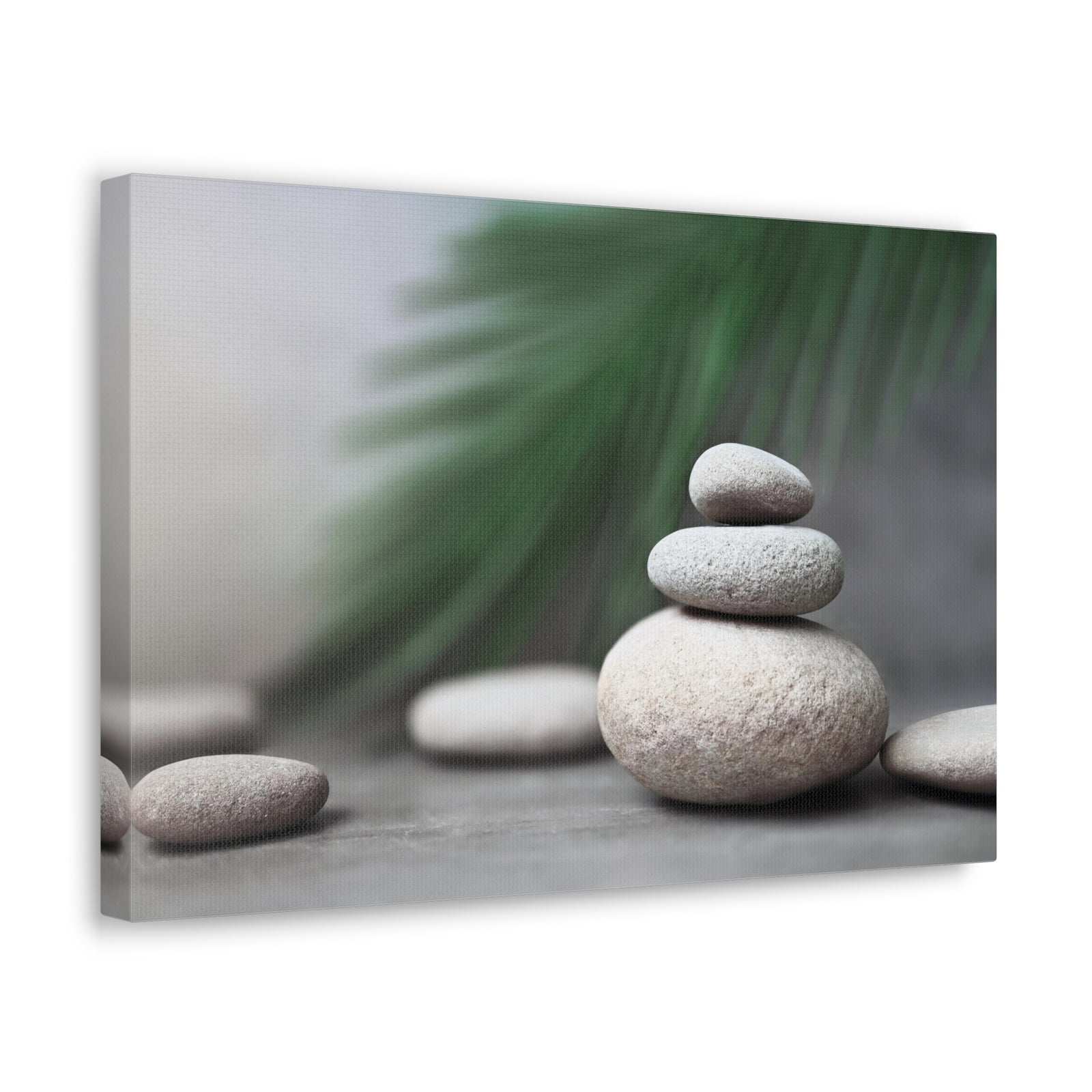 Spa Stones with Palm Forest Floral Nature Photography Canvas Wall Art for Home Decor Ready-to-Hang-Express Your Love Gifts