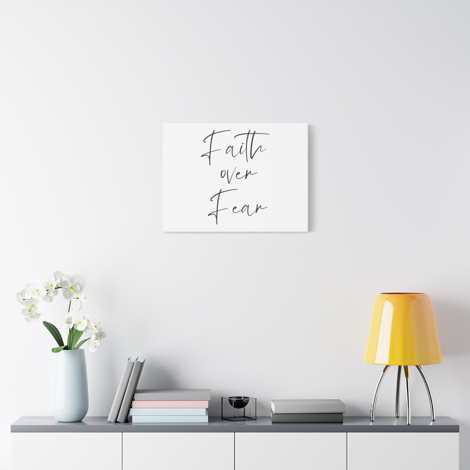 Scripture Canvas Faith Over Fear PSALM 27:1 Christian Wall Art Bible Verse Print Ready to Hang-Express Your Love Gifts