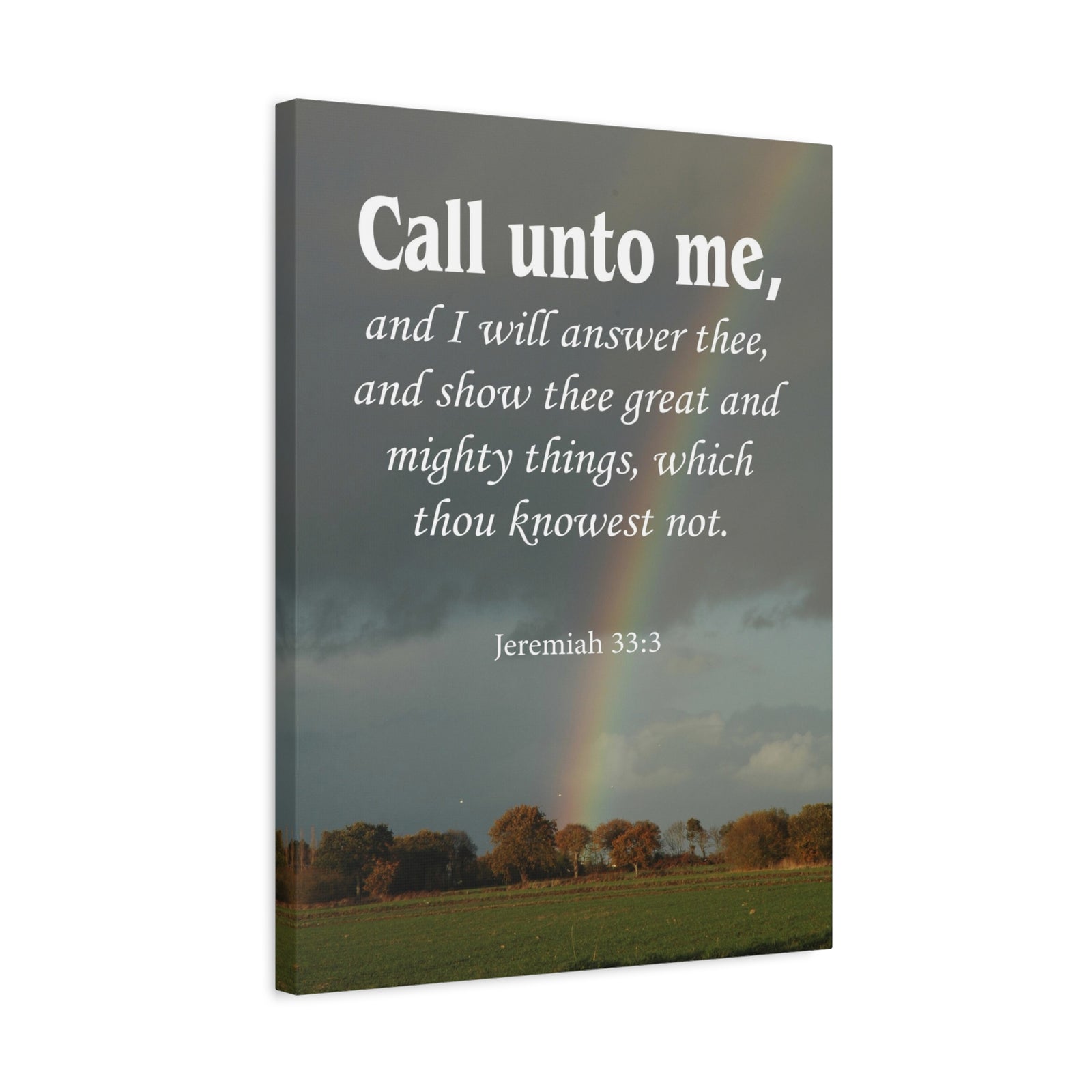 Scripture Canvas Call Unto Me Jeremiah 33:3 Christian Wall Art Bible Verse Print Ready to Hang-Express Your Love Gifts
