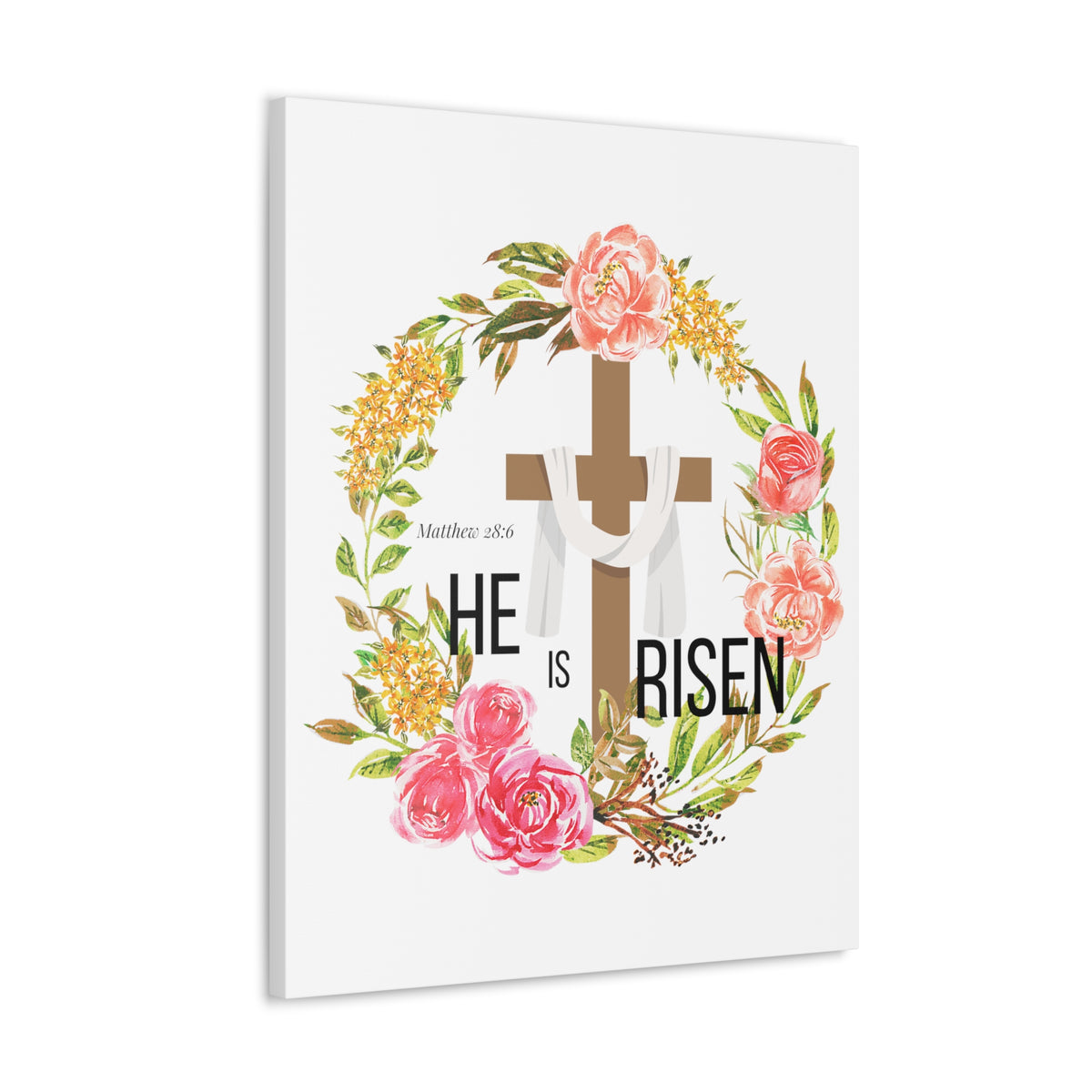 Scripture Walls Matthew 28:6 He Is Risen Bible Verse Canvas Christian Wall Art Ready to Hang Unframed-Express Your Love Gifts