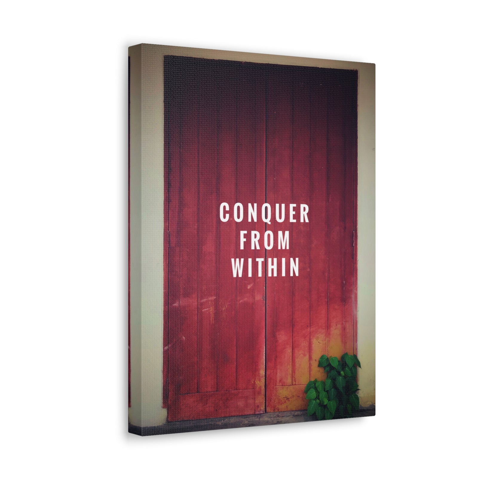Inspirational Quote Canvas Conquer From Within Motivational Print Ready to Hang Artwork-Express Your Love Gifts