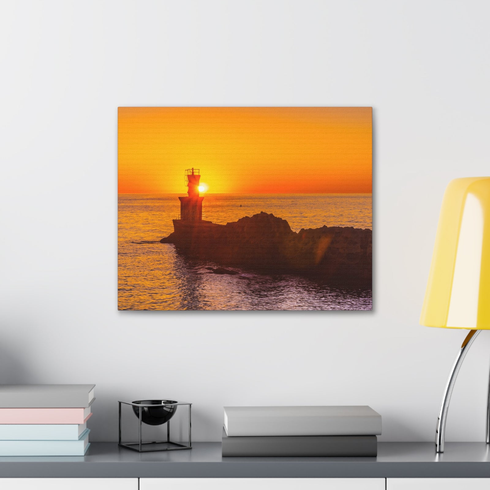 Sun Lighthouse Sunset Forest Floral Nature Photography Canvas Wall Art for Home Decor Ready-to-Hang-Express Your Love Gifts
