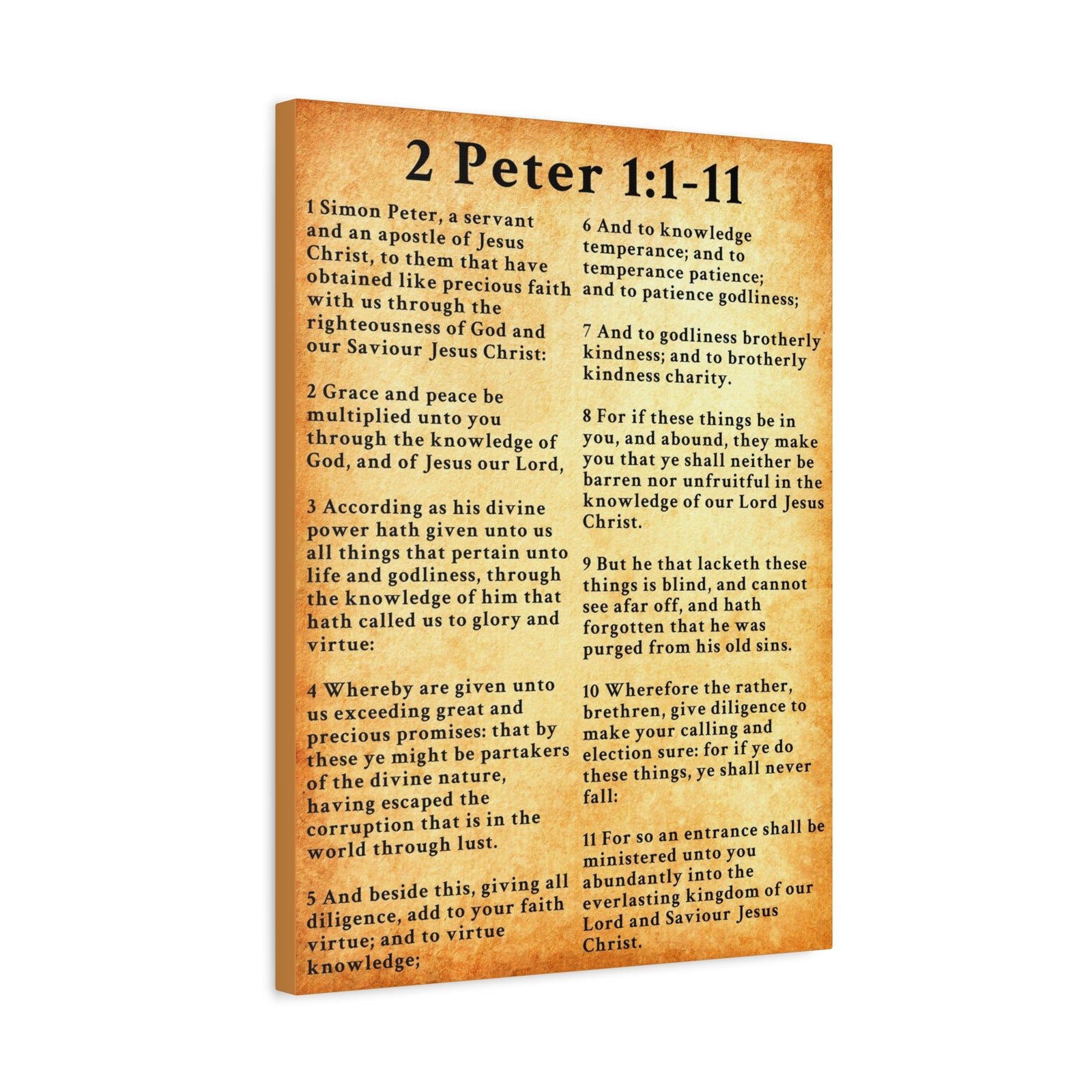 Scripture Walls 2 Peter 1:1-11 KJV Bible Verse Canvas Christian Wall Art Ready to Hang Unframed-Express Your Love Gifts
