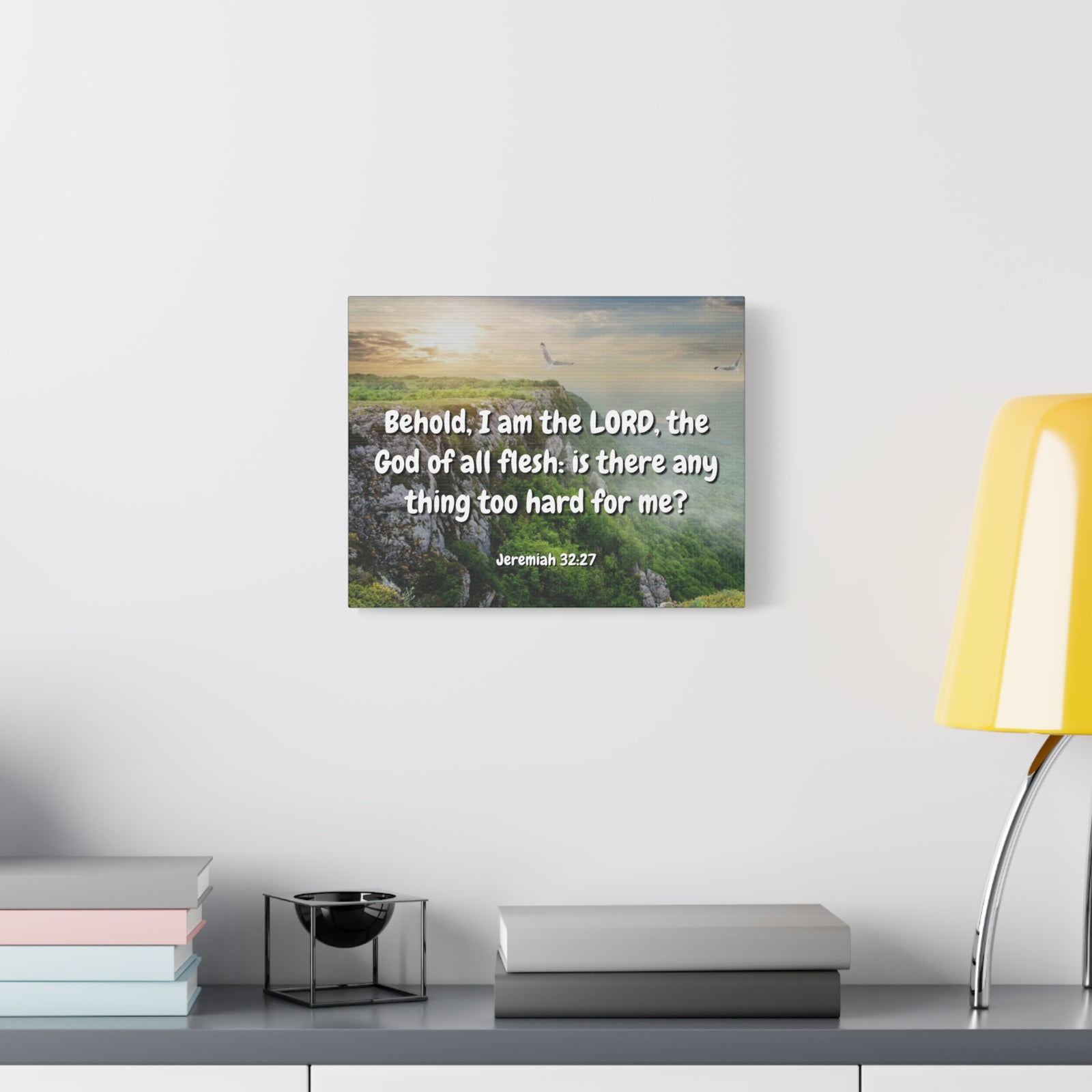 Scripture Canvas The Lord Jeremiah 32:27 Christian Wall Art Bible Verse Print Ready to Hang