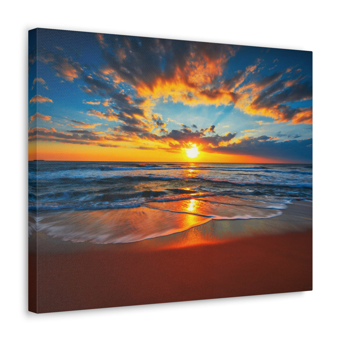 Sunrise On The Beach Ocean Canvas Wall Art for Home Decor Ready-to-Hang-Express Your Love Gifts