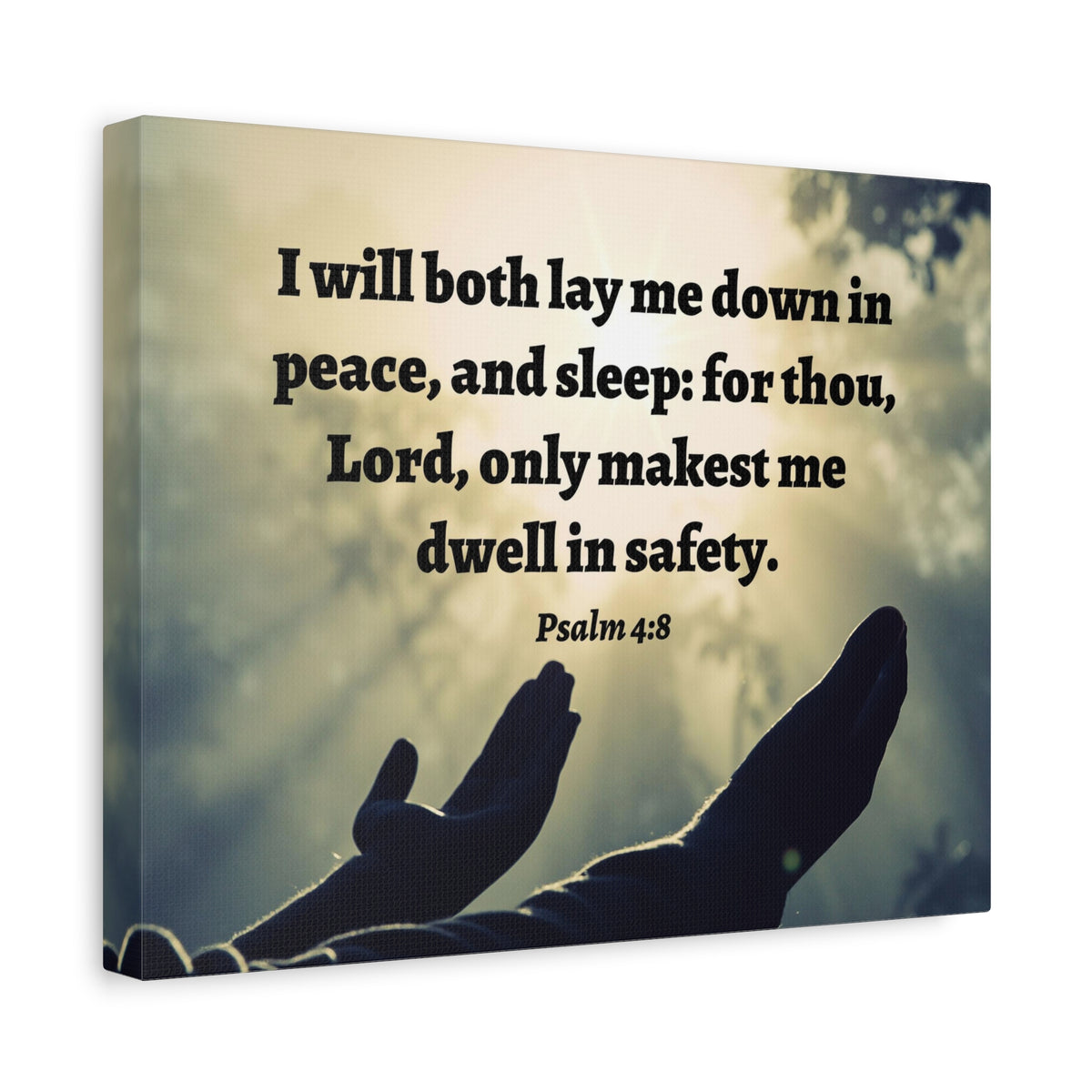 Scripture Walls Dwell In Safety Psalm 4:8 Bible Verse Canvas Christian Wall Art Ready to Hang-Express Your Love Gifts