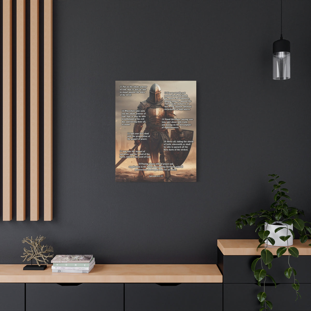 Scripture Walls Armour of God Ephesians 6:11-18 Standing Warrior Christian Wall Art Print Ready to Hang Unframed-Express Your Love Gifts