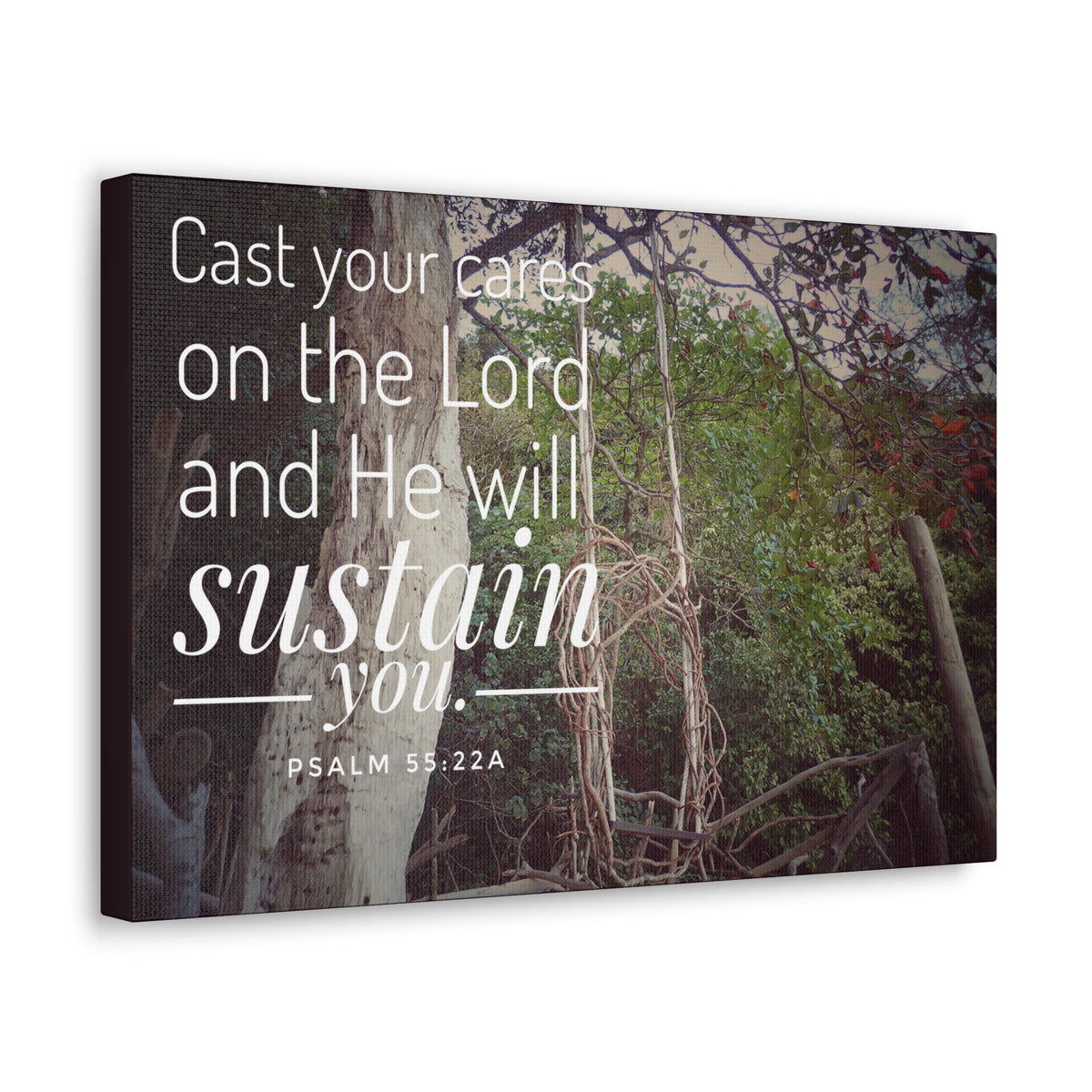 Scripture Walls He Will Sustain You Psalm 55:22 Bible Verse Canvas Christian Wall Art Ready to Hang-Express Your Love Gifts