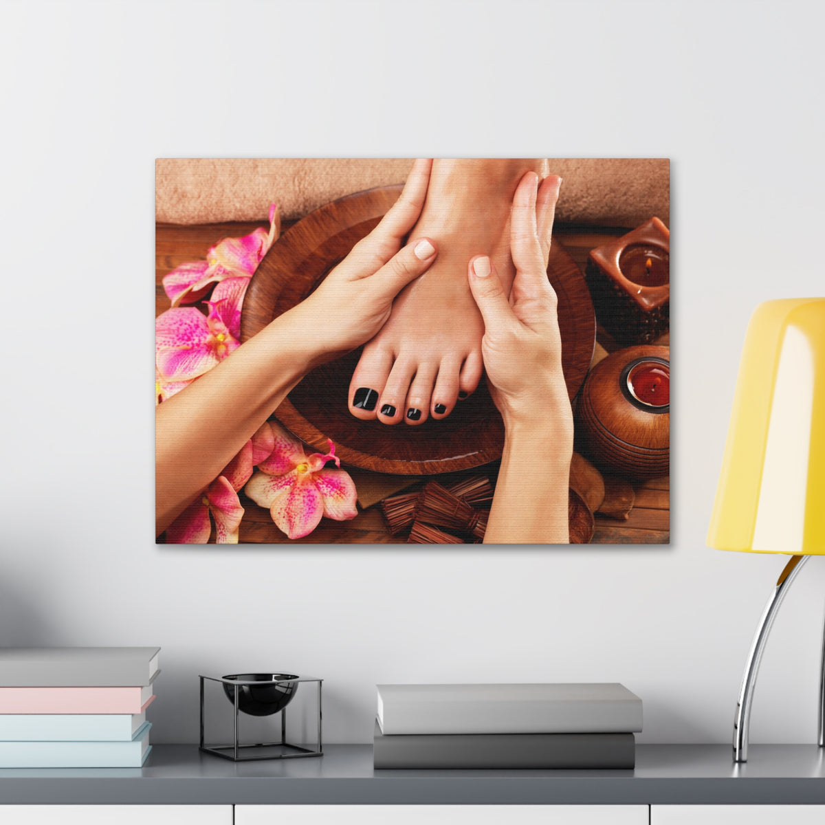 Massage Woman Foot Forest Floral Nature Photography Canvas Wall Art for Home Decor Ready-to-Hang-Express Your Love Gifts