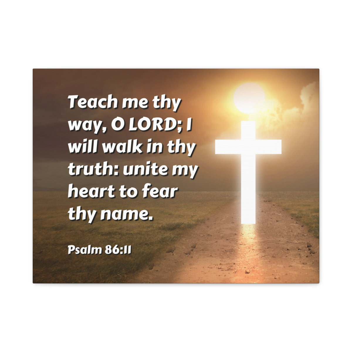 Scripture Canvas Unite My Heart Psalm 86:11 Christian Wall Art Bible Verse Print Ready to Hang-Express Your Love Gifts
