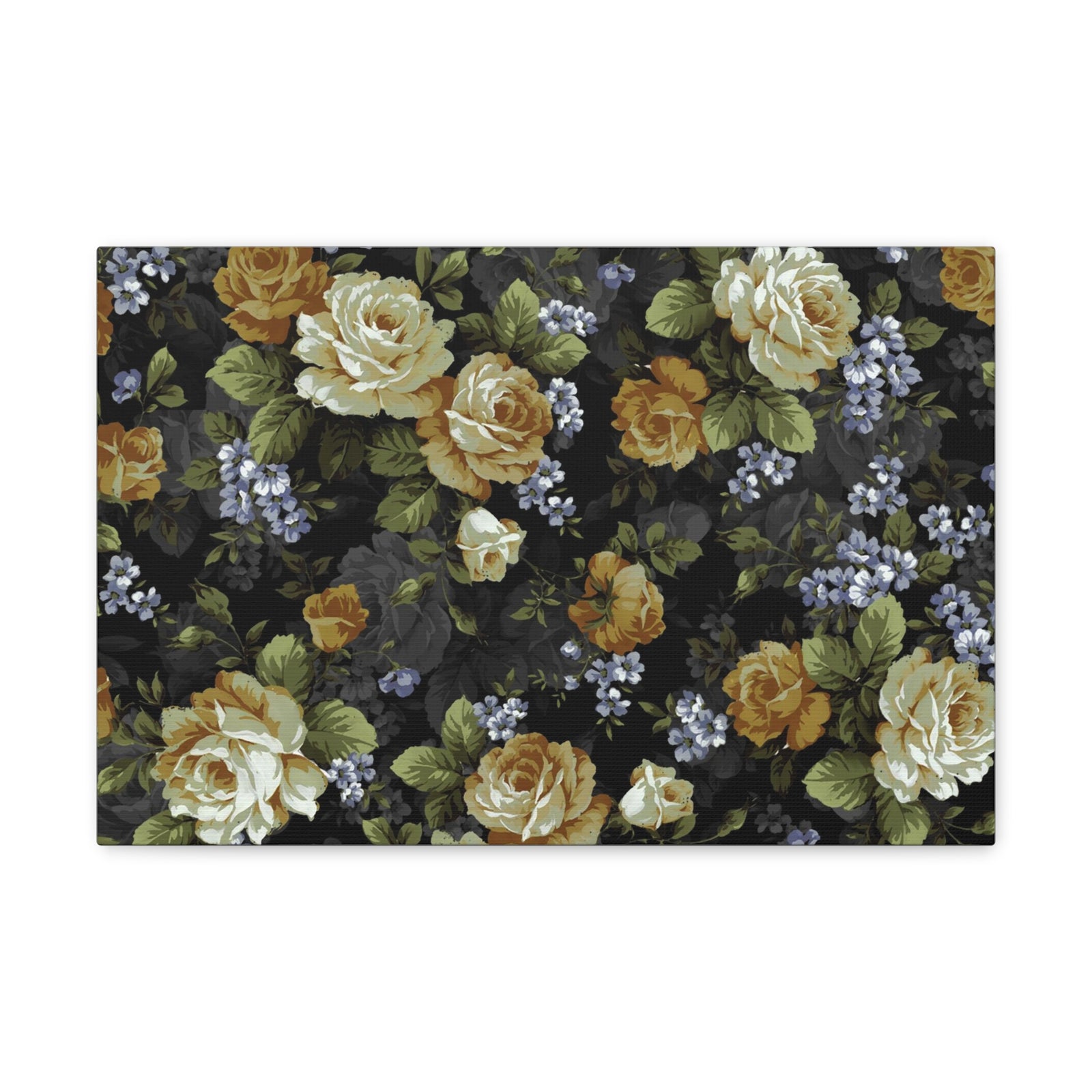 Monochrome Rose And Gray Small Flowers Flower Canvas Wall Art for Home Decor Ready-to-Hang-Express Your Love Gifts