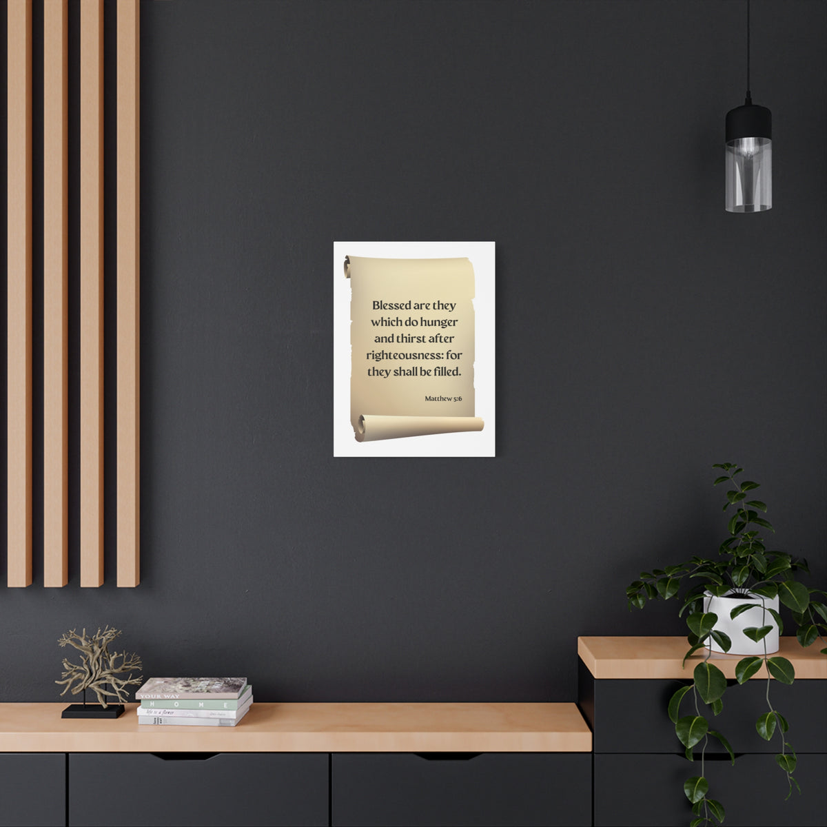 Scripture Walls Righteousness Matthew 5:6 Scroll Bible Verse Canvas Christian Wall Art Ready to Hang-Express Your Love Gifts