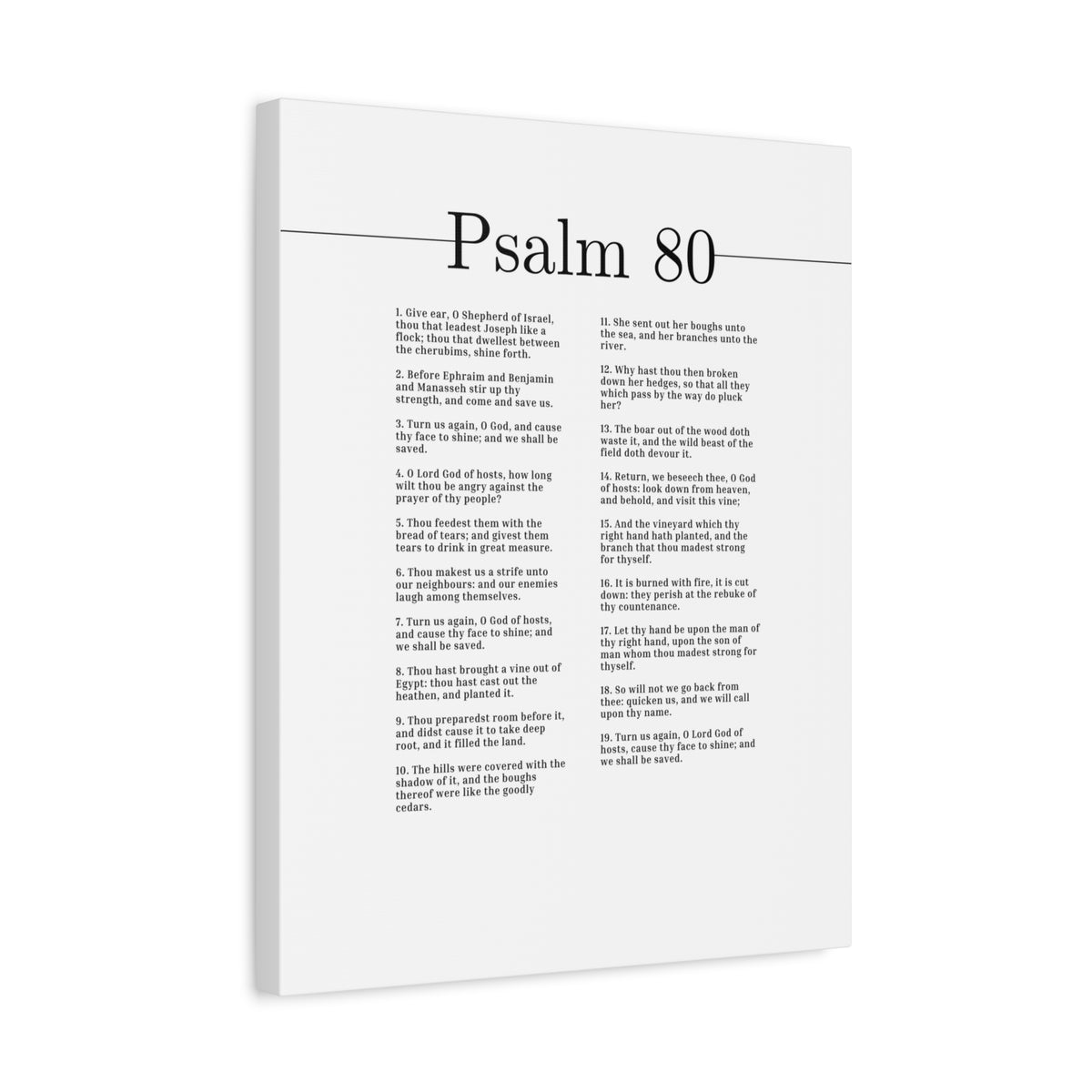 Scripture Canvas We Shall Be Saved Psalm 80 Christian Wall Art Bible Verse Print Ready to Hang-Express Your Love Gifts