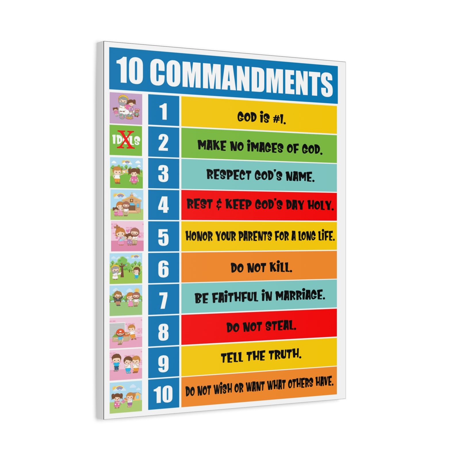10 Commandments Christian Home Decor Scripture Art-Express Your Love Gifts