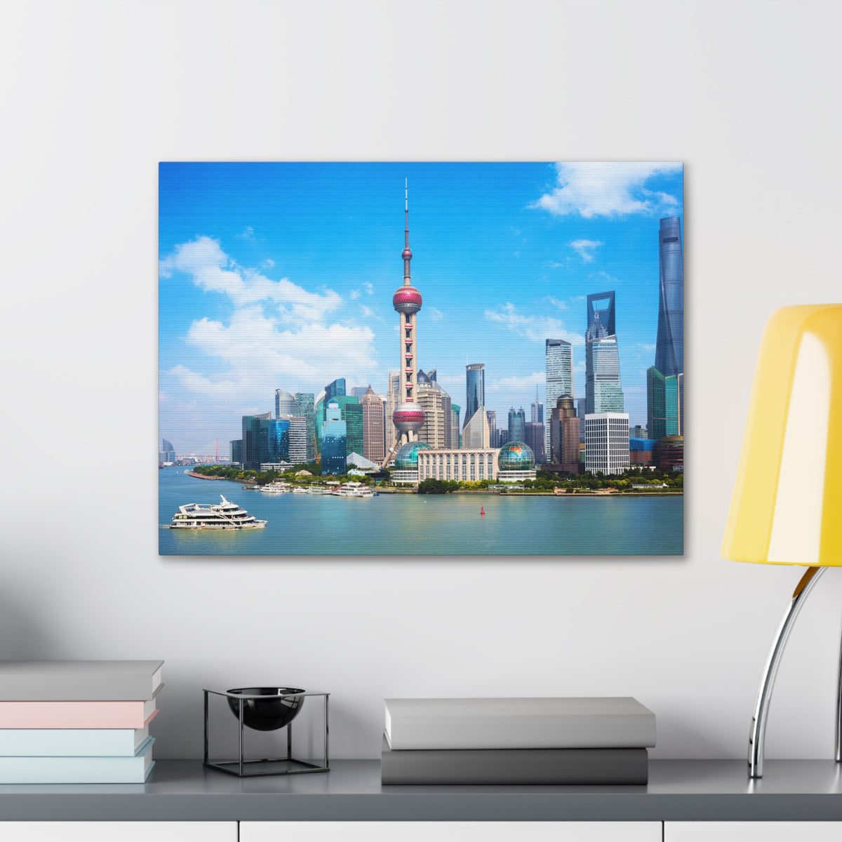 Shanghai Daytime Skyline Canvas Artwork High-Quality Breathtaking Stunning Cityscape for Home Decor Ready to Hang-Express Your Love Gifts