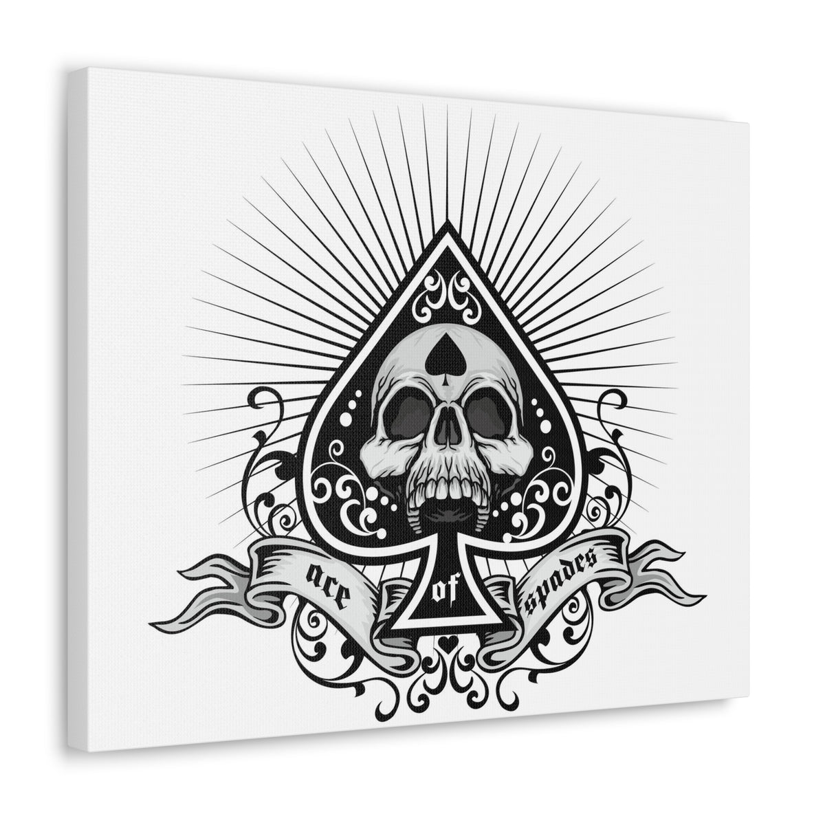 Grunge Ace of Spades Playing Card Canvas Wall Art for Home Decor Ready-to-Hang-Express Your Love Gifts