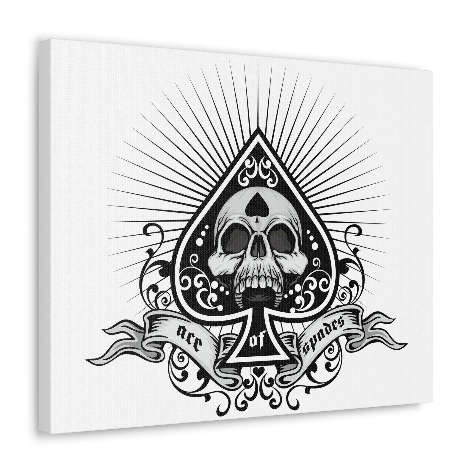 Grunge Ace of Spades Playing Card Canvas Wall Art for Home Decor Ready-to-Hang-Express Your Love Gifts