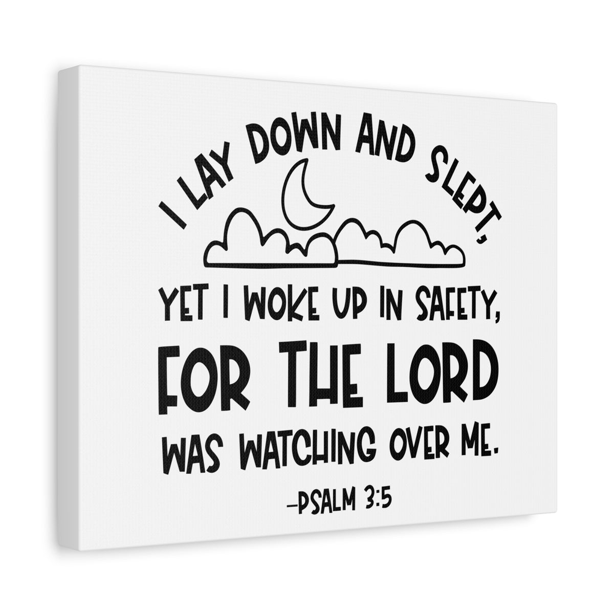 Scripture Walls Psalm 3:5 For The Lord Bible Verse Canvas Christian Wall Art Ready to Hang Unframed-Express Your Love Gifts