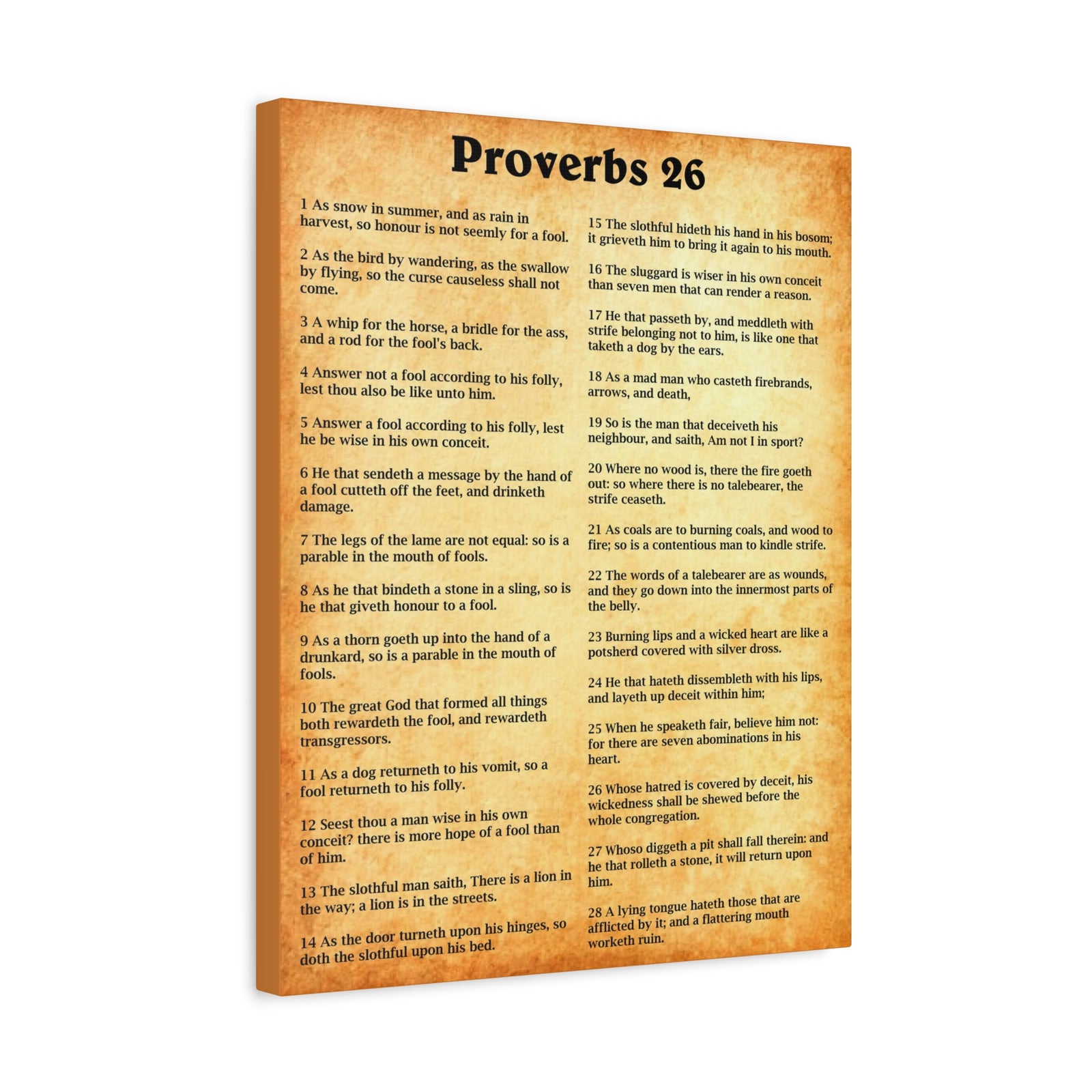 Scripture Walls Proverbs Chapter 26 Gold Bible Canvas Christian Wall Art Ready to Hang Unframed-Express Your Love Gifts