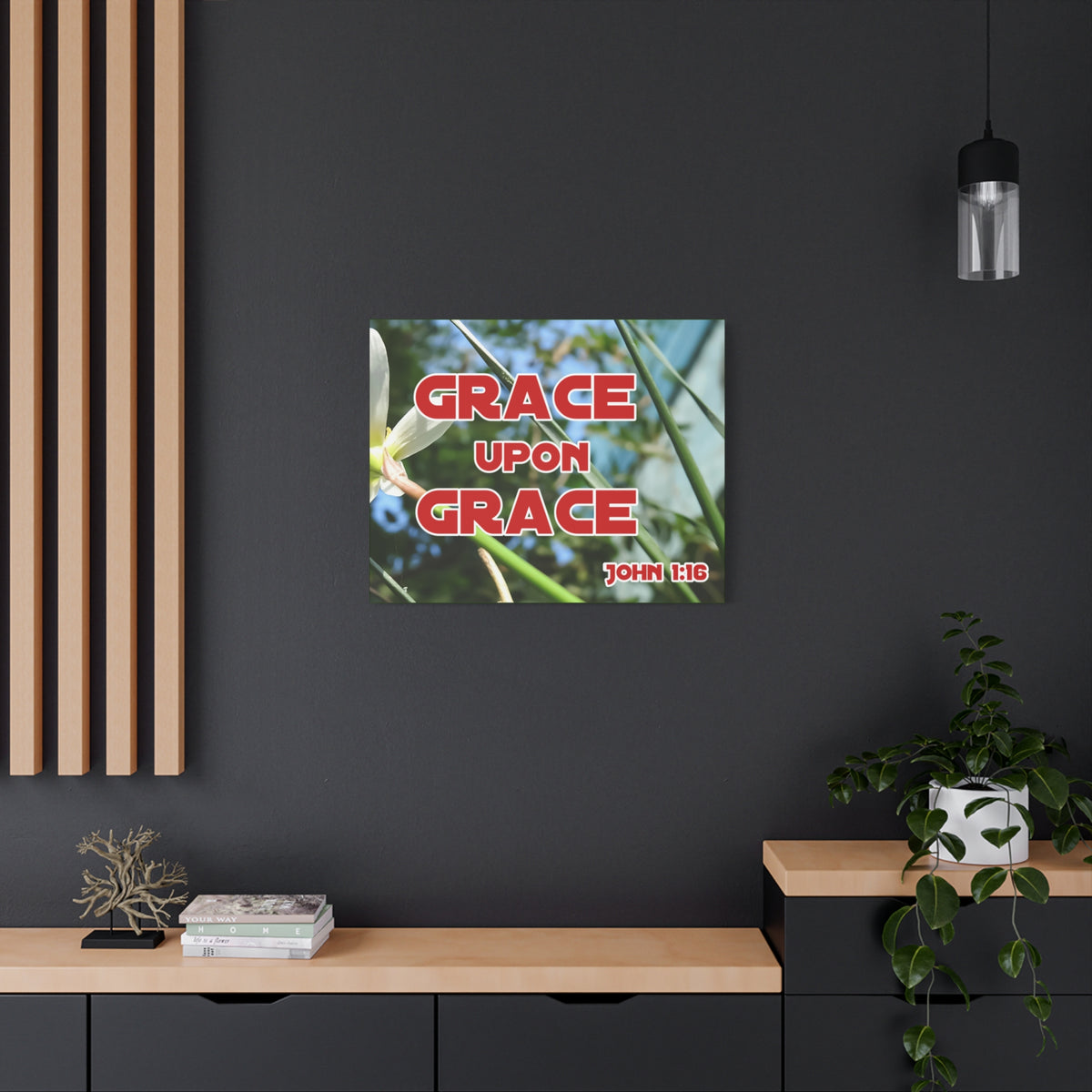 Scripture Walls Grace Upon Grace John 1:16 Bible Verse Canvas Christian Wall Art Ready to Hang-Express Your Love Gifts