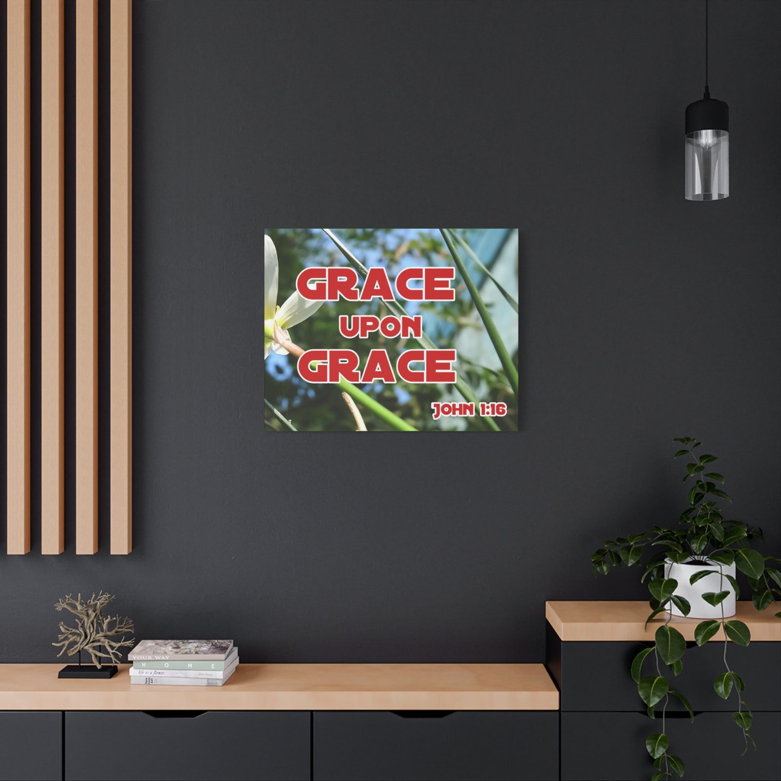 Scripture Walls Grace Upon Grace John 1:16 Bible Verse Canvas Christian Wall Art Ready to Hang-Express Your Love Gifts