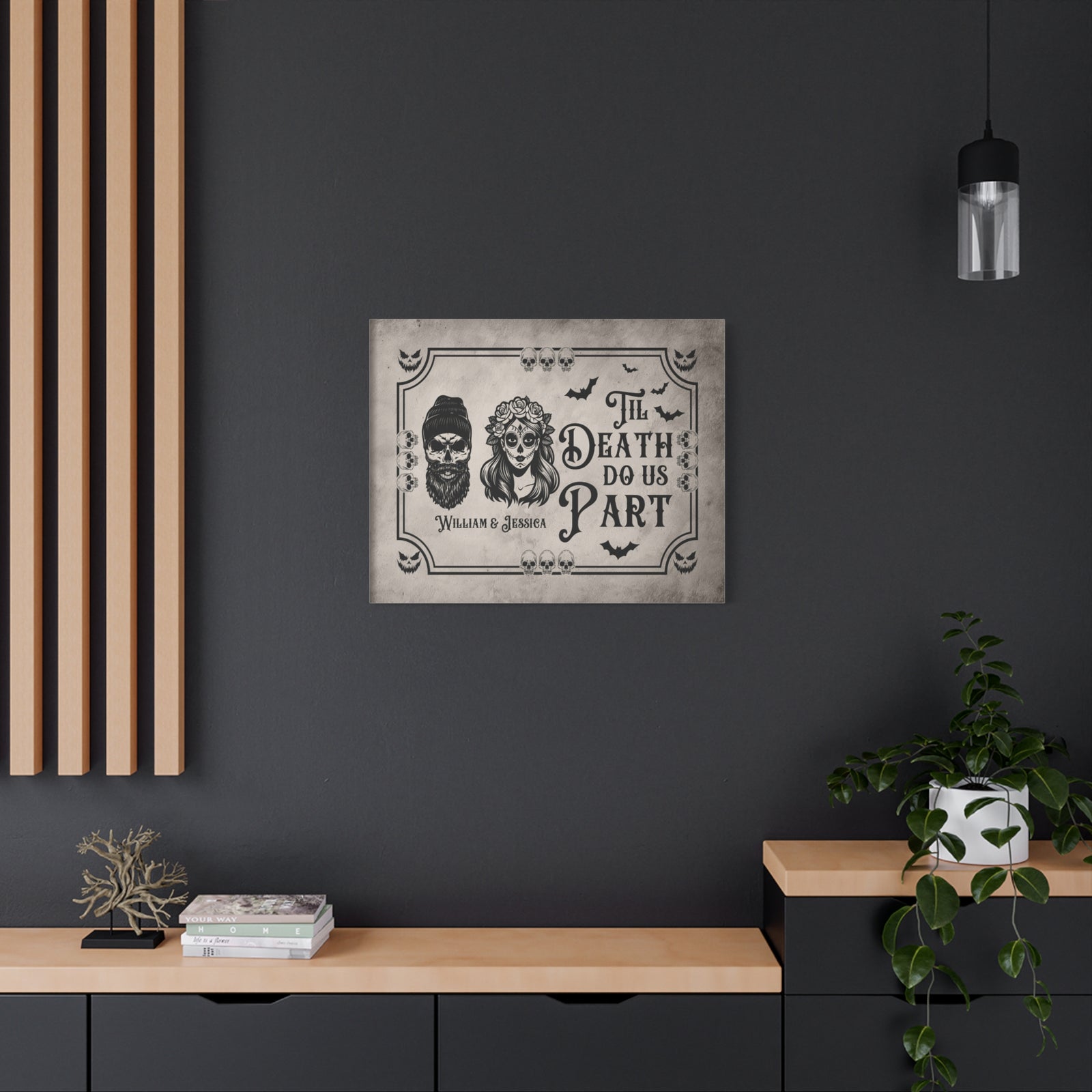 Personalized Till Death Do Us Part Canvas – Gothic Wedding Wall Art-Express Your Love Gifts