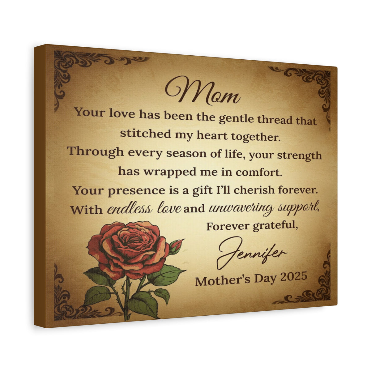 Personalized To Mom Forever Thankful for Your Love Custom Canvas Wall Art-Express Your Love Gifts