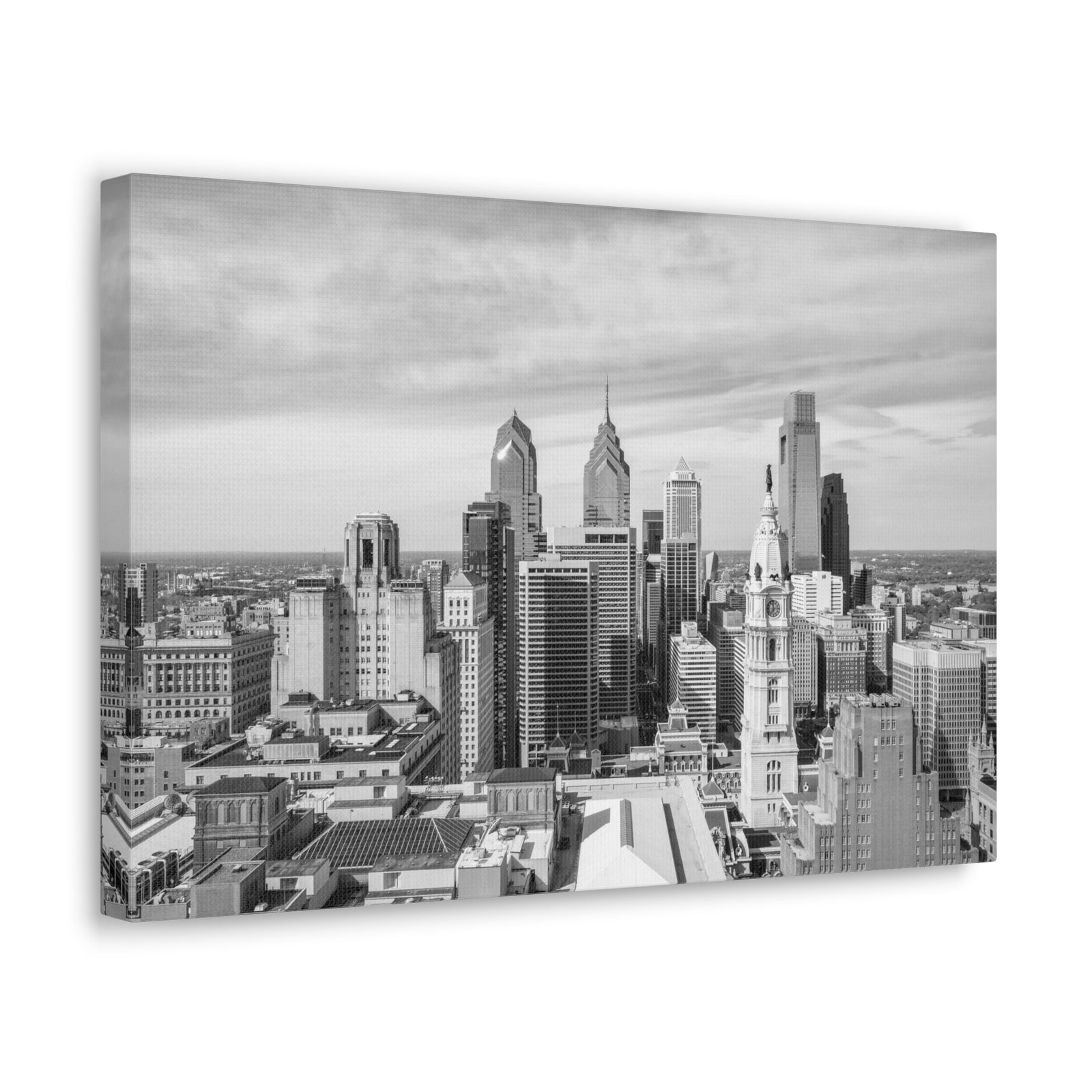 Philadelphia Black And White Skyline Canvas Artwork High-Quality Breathtaking Stunning Cityscape for Home Decor Ready to Hang-Express Your Love Gifts