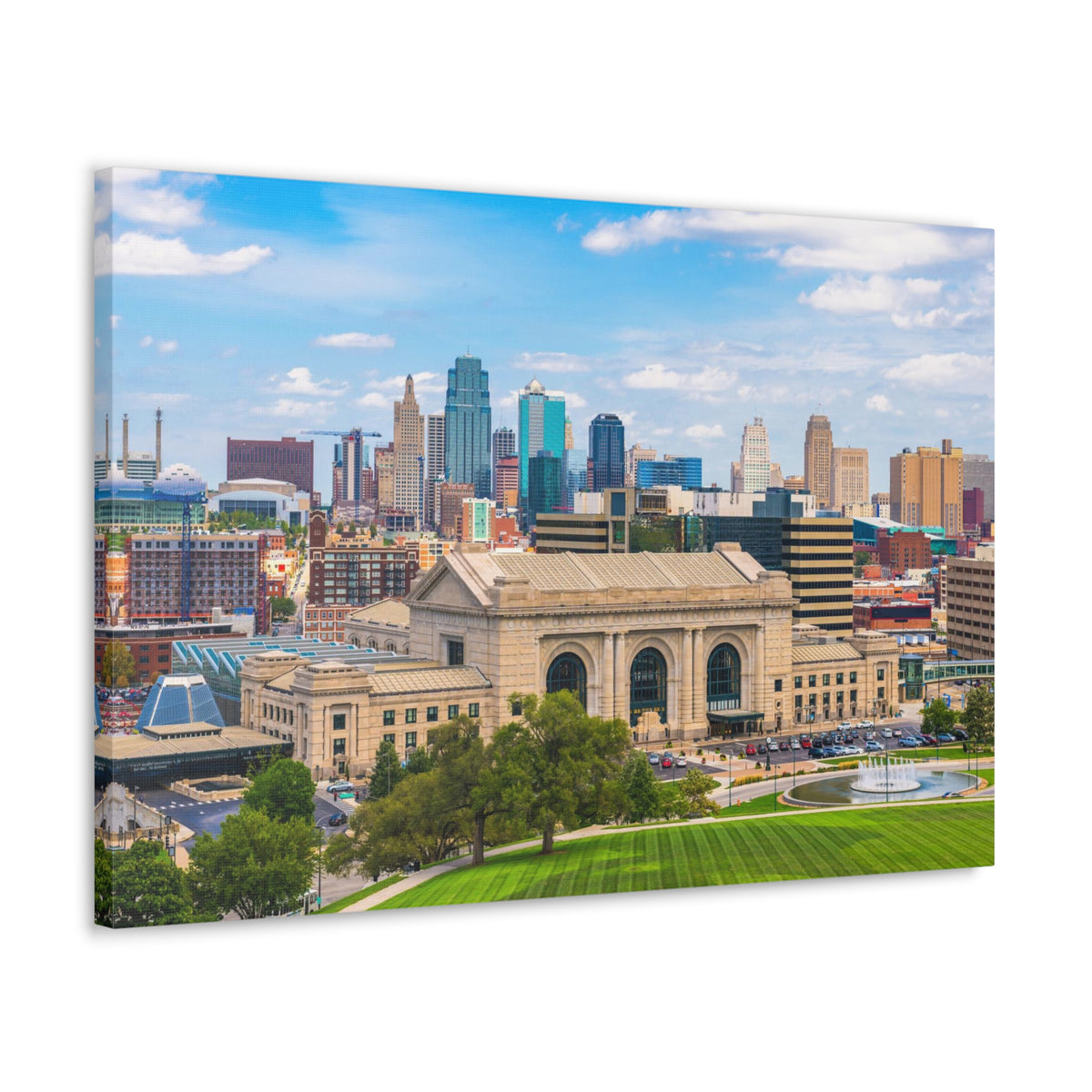 Kansas City Daytime Skyline Canvas Artwork High-Quality Breathtaking Stunning Cityscape for Home Decor Ready to Hang-Express Your Love Gifts