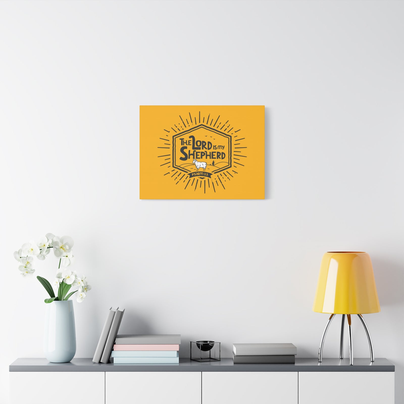 Scripture Canvas The Lord Is My Shepherd Psalm 23 Christian Wall Art Bible Verse Print Ready to Hang-Express Your Love Gifts