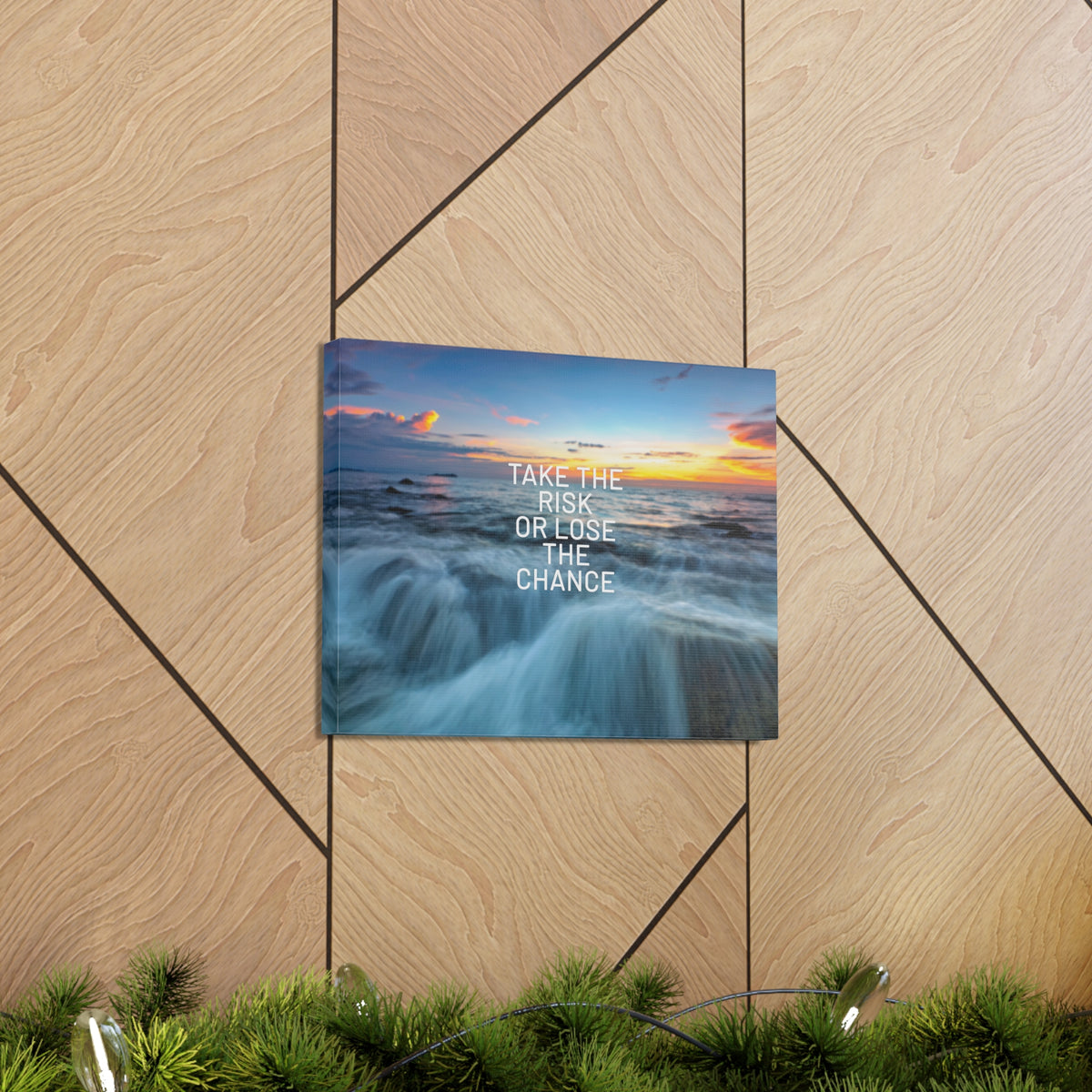 Inspirational Quote Canvas Take The Risk Motivational Print Ready to Hang Artwork-Express Your Love Gifts