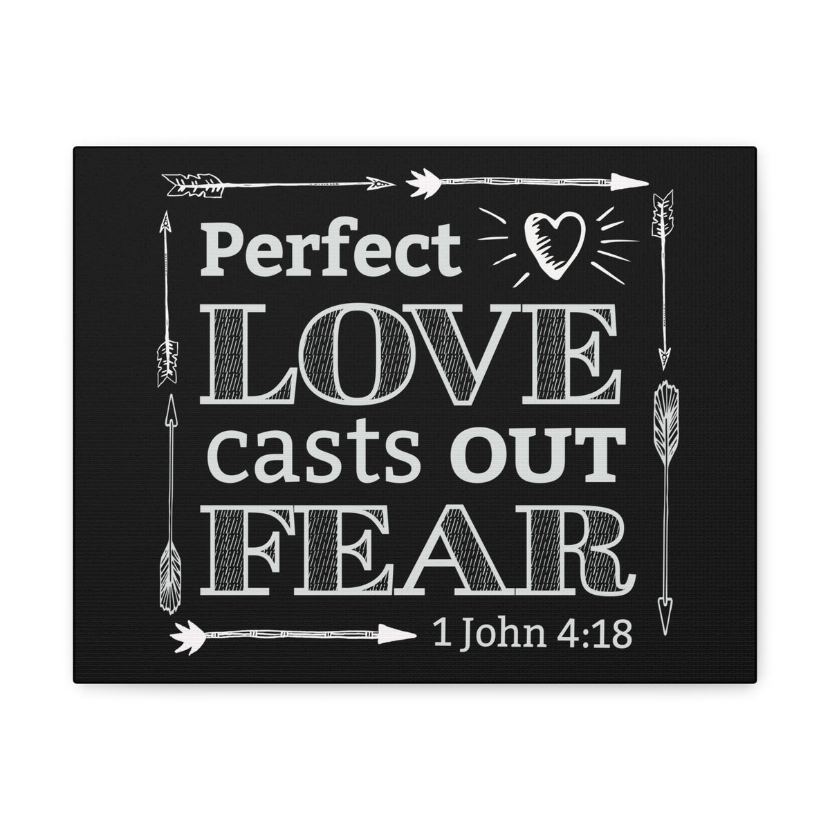 Scripture Walls Love Casts Out Fear 1 John 4:18 Bible Verse Canvas Christian Wall Art Ready to Hang-Express Your Love Gifts