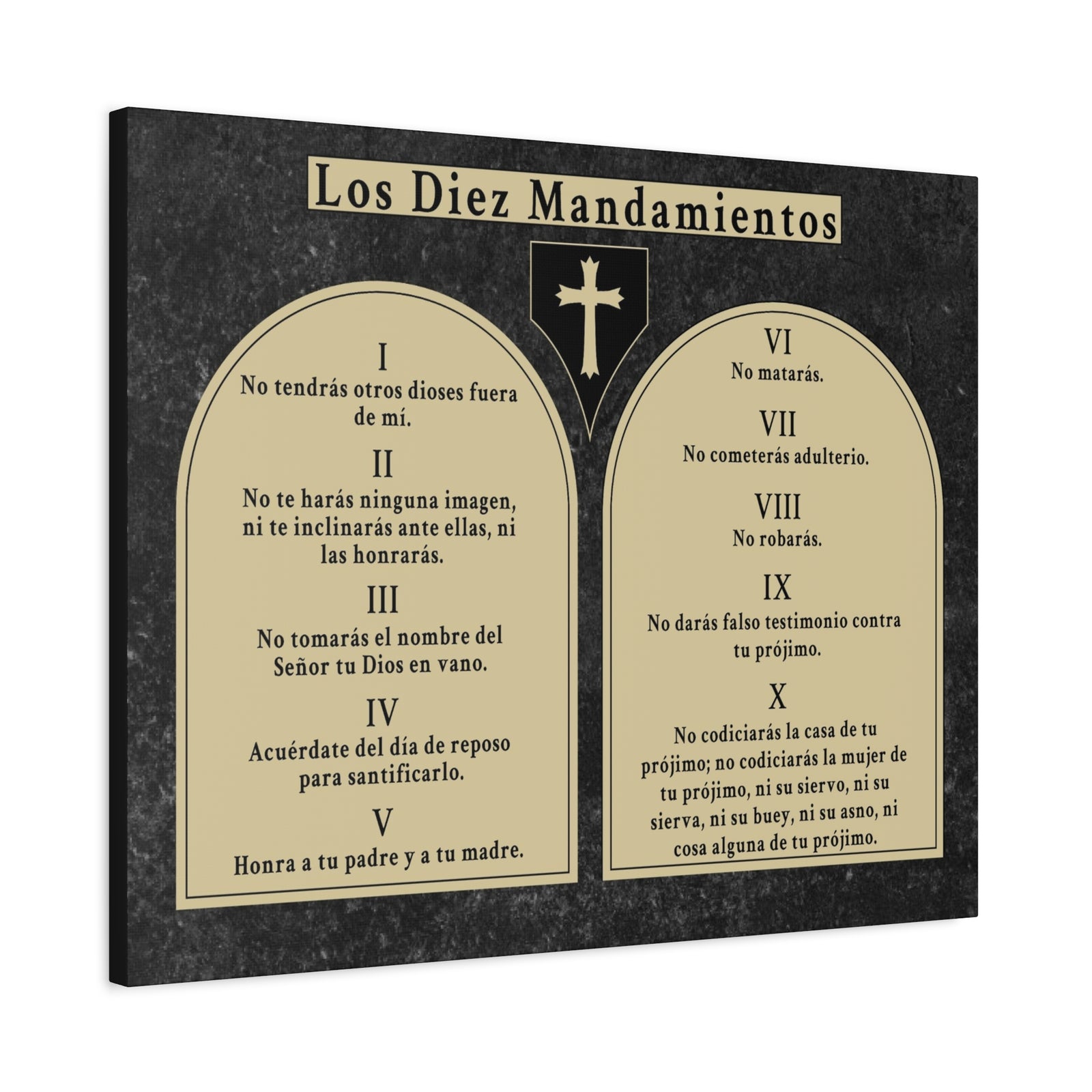 Scripture Walls 10 Commandments Spanish Los Diez Mandamientos Tablets Bible Verse Canvas Christian Wall Art Ready to Hang Unframed-Express Your Love Gifts