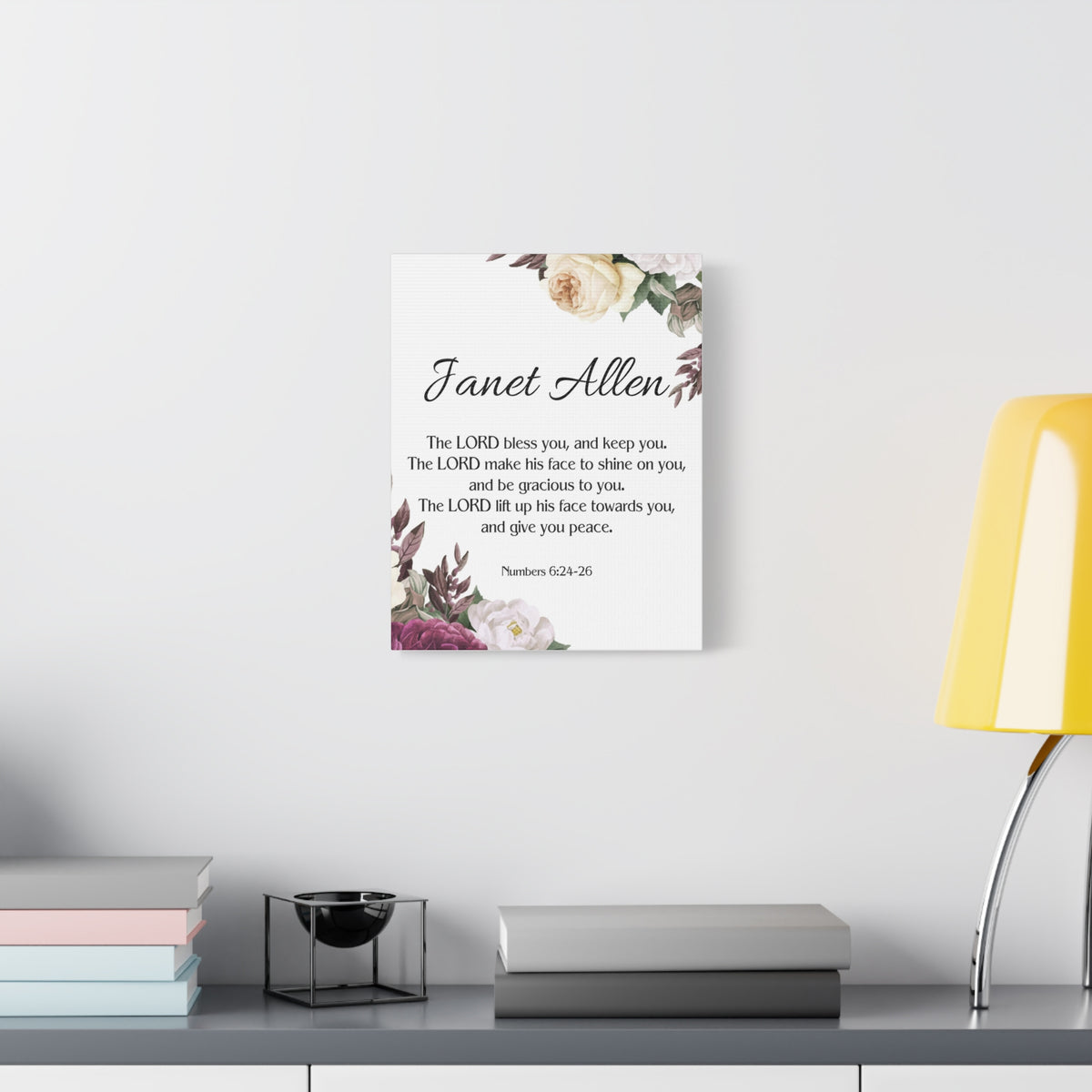Scripture Walls Personalized Numbers 6:24-26 Bible Chapter Canvas Christian Wall Art Ready to Hang-Express Your Love Gifts