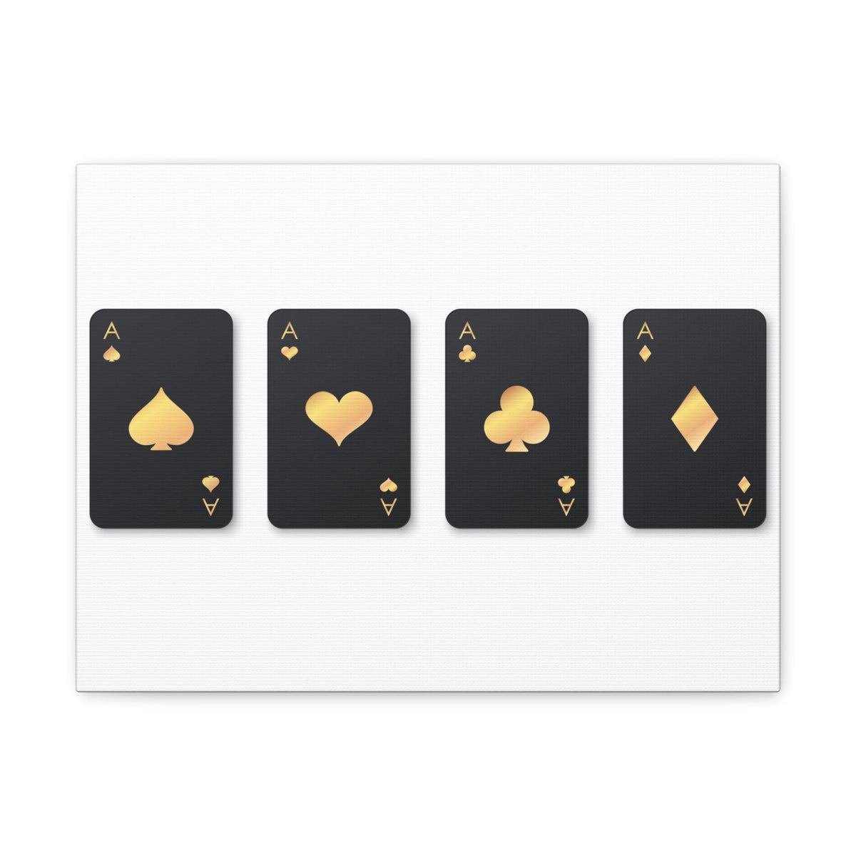 Four Black Aces Card Suits Playing Card Canvas Wall Art for Home Decor Ready-to-Hang-Express Your Love Gifts