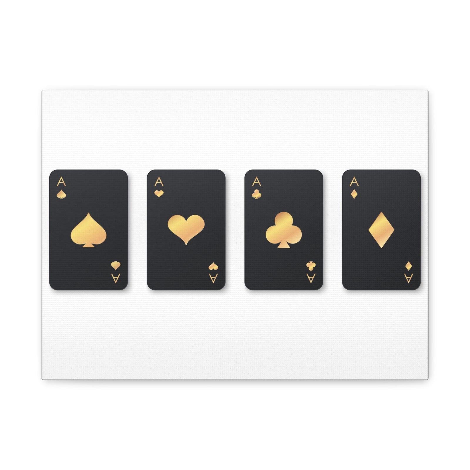 Four Black Aces Card Suits Playing Card Canvas Wall Art for Home Decor Ready-to-Hang-Express Your Love Gifts