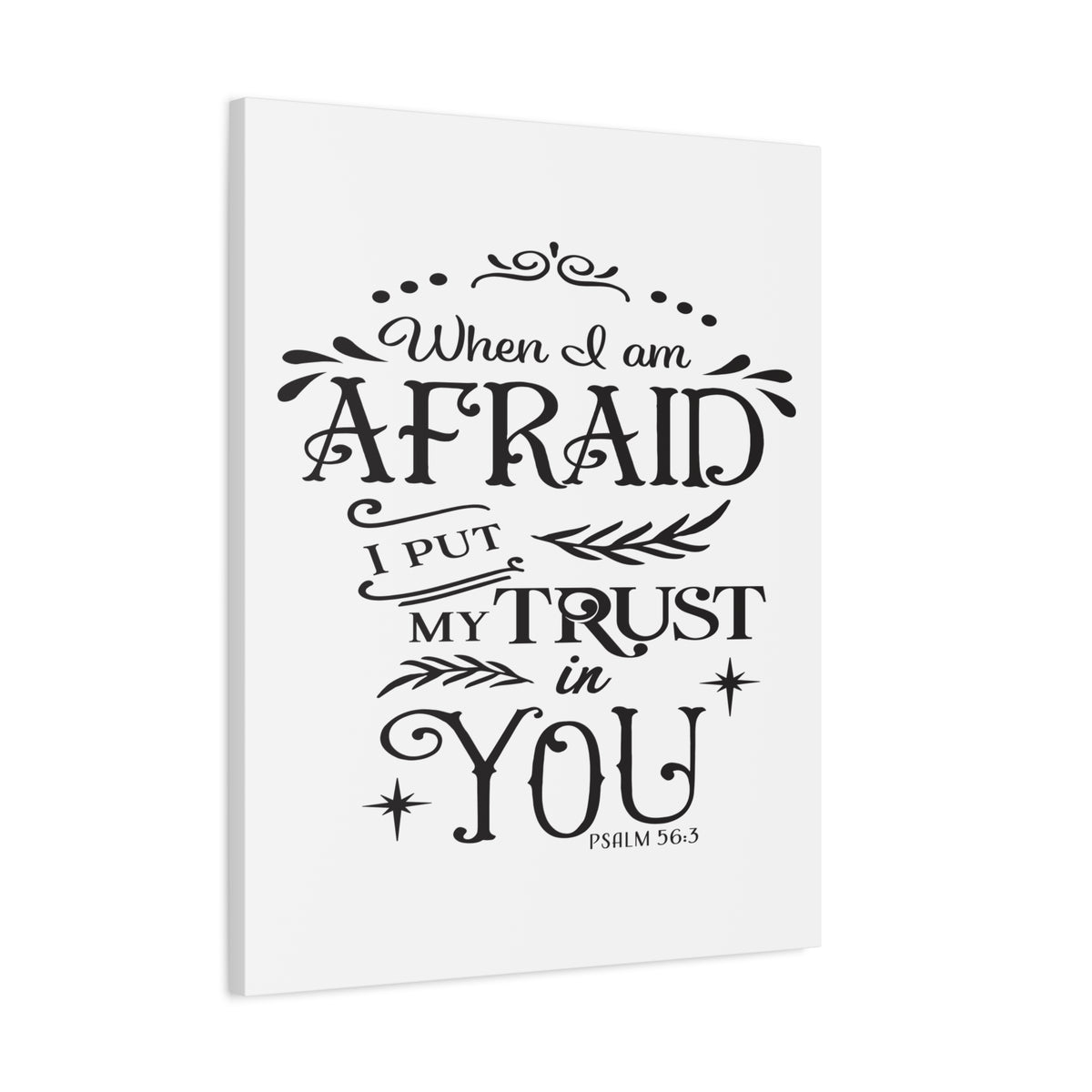 Scripture Canvas Trust In You Psalm 56:3 Christian Wall Art Bible Verse Print Ready to Hang-Express Your Love Gifts