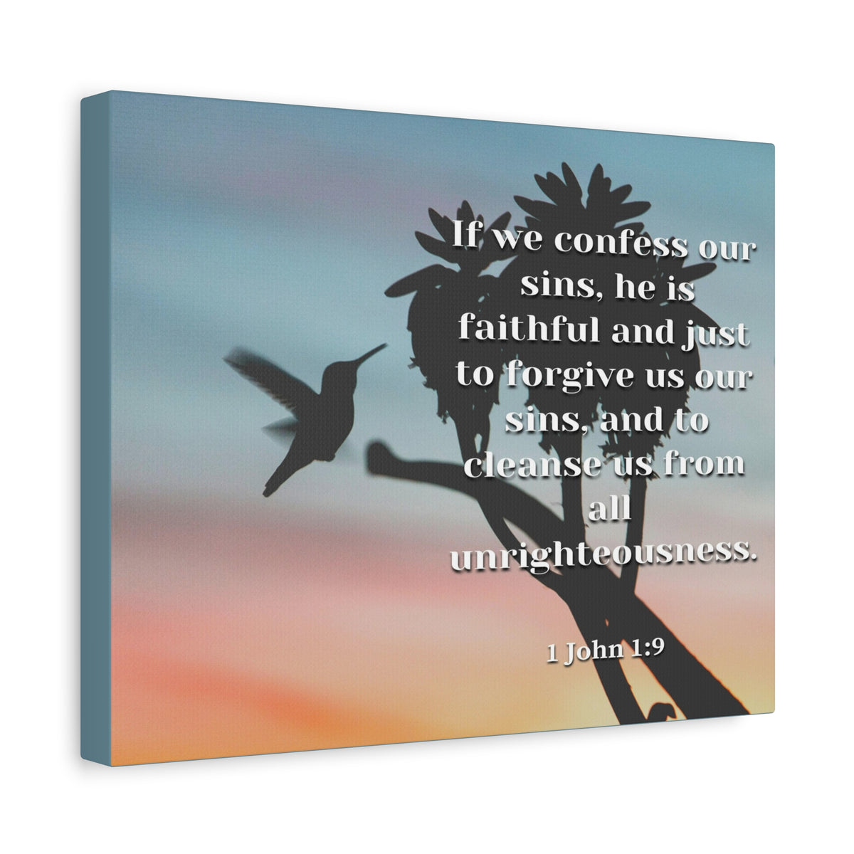 Scripture Canvas Forgive Us 1 John 1:9 Christian Wall Art Bible Verse Print Ready to Hang-Express Your Love Gifts